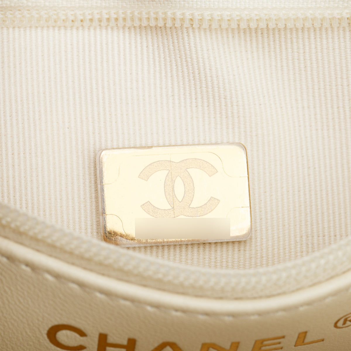 Chanel Cream Shiny Aged Calfskin Quilted Nano Kelly Shopper