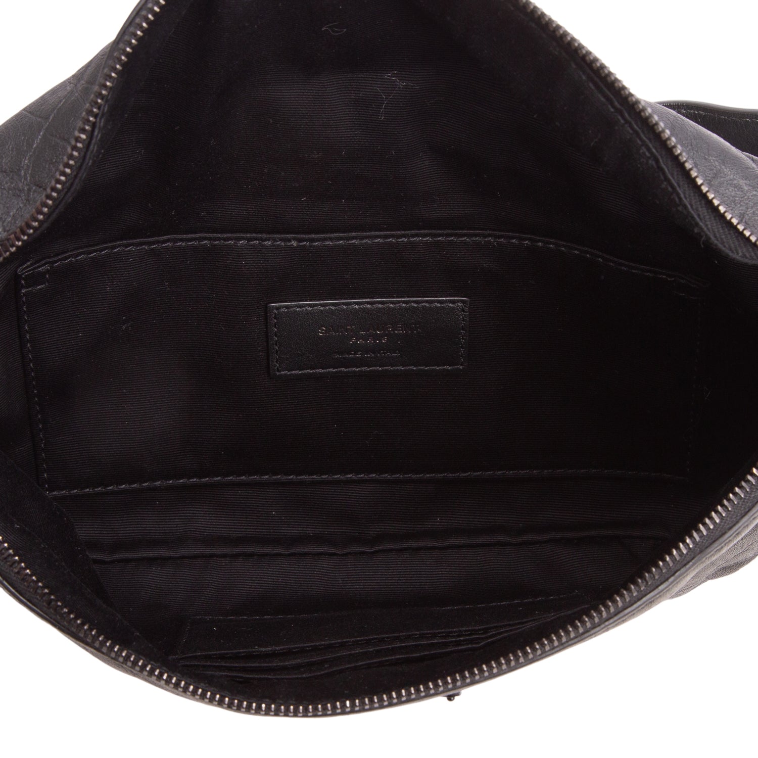 Saint Laurent 2022 Calfskin Crocodile Embossed Monogram Belt Bag w/ Receipt