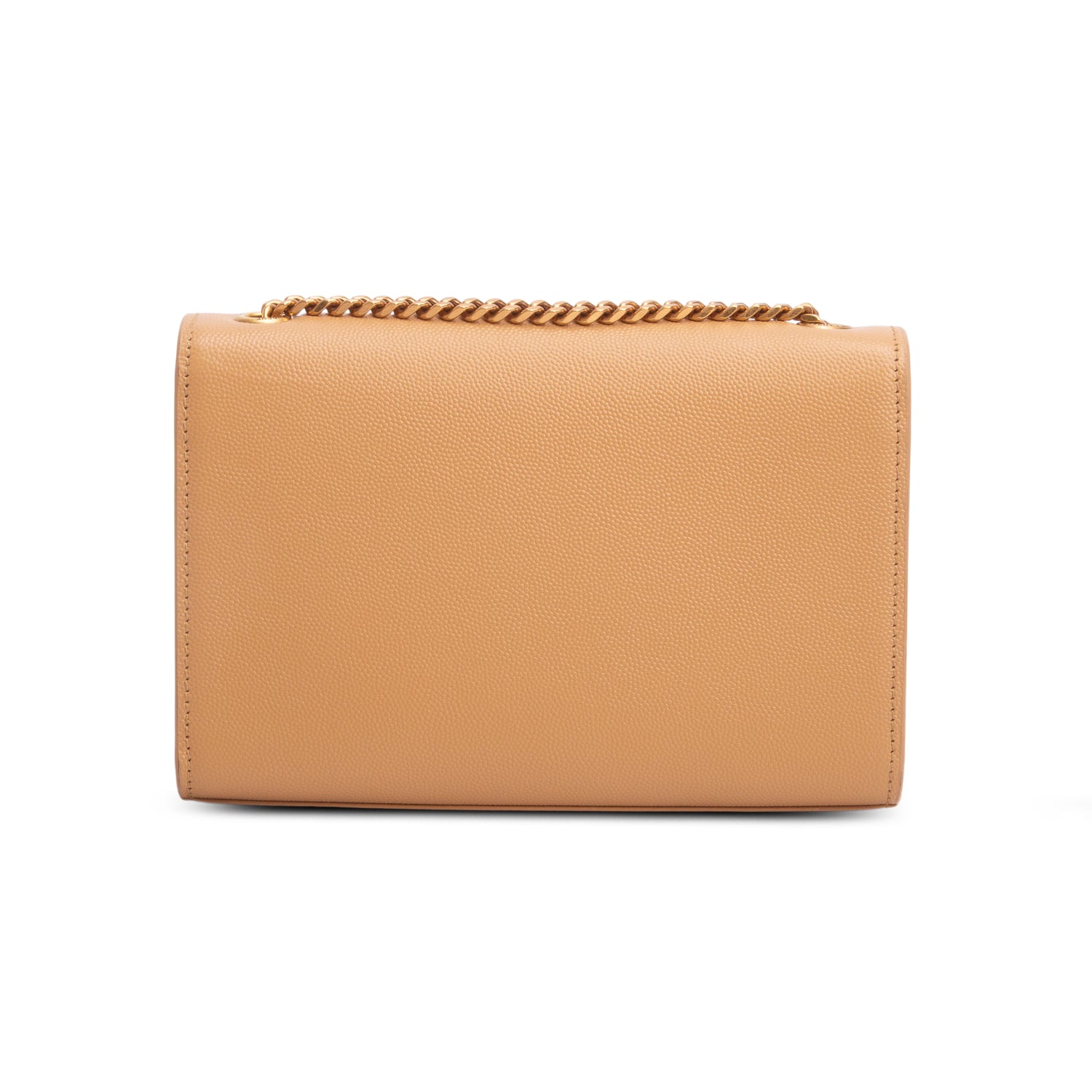Saint Laurent 2022 Brown Grain De Poudre Small Kate Chain Bag