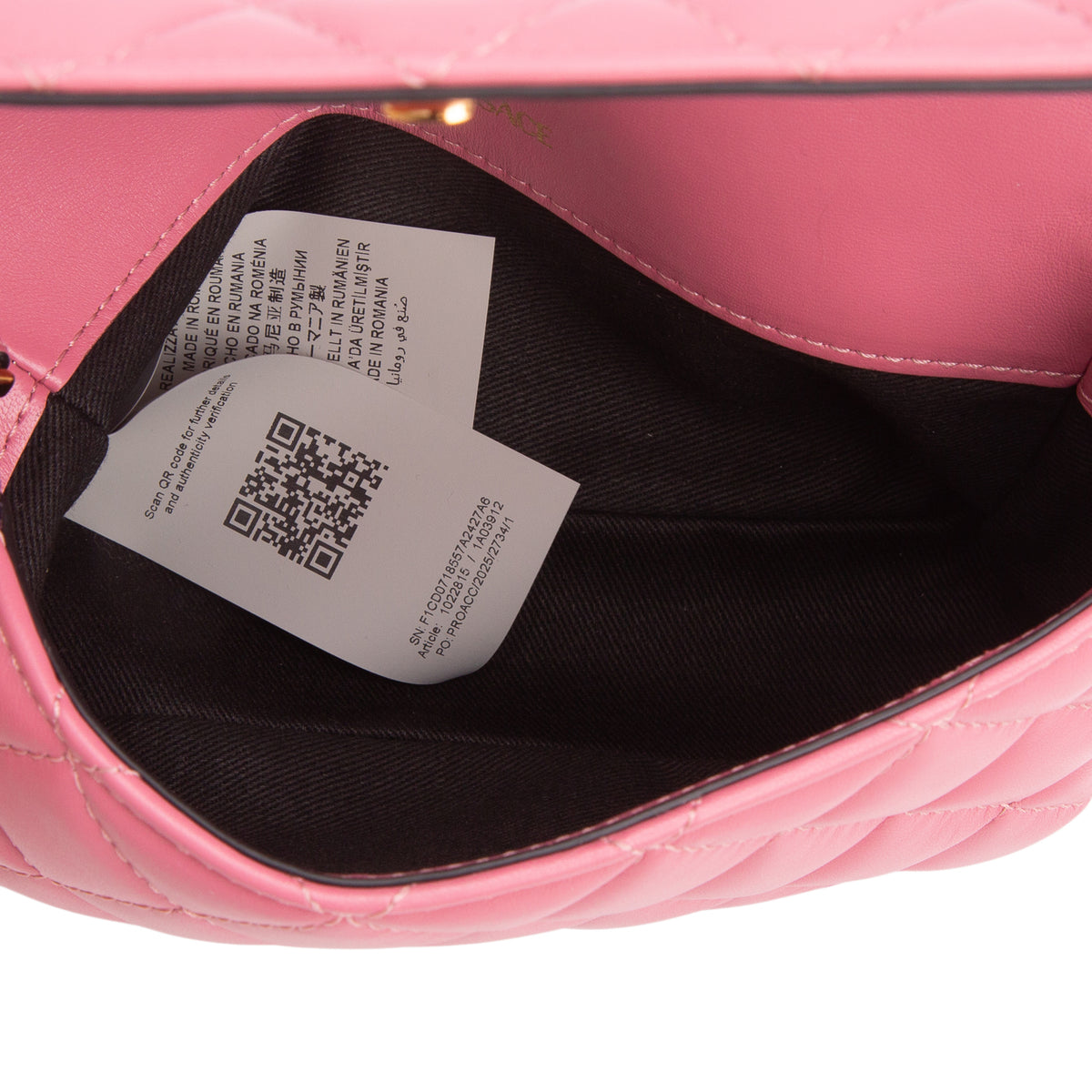 Versace Pink Quilted Nappa Leather Medusa Chain Crossbody Bag