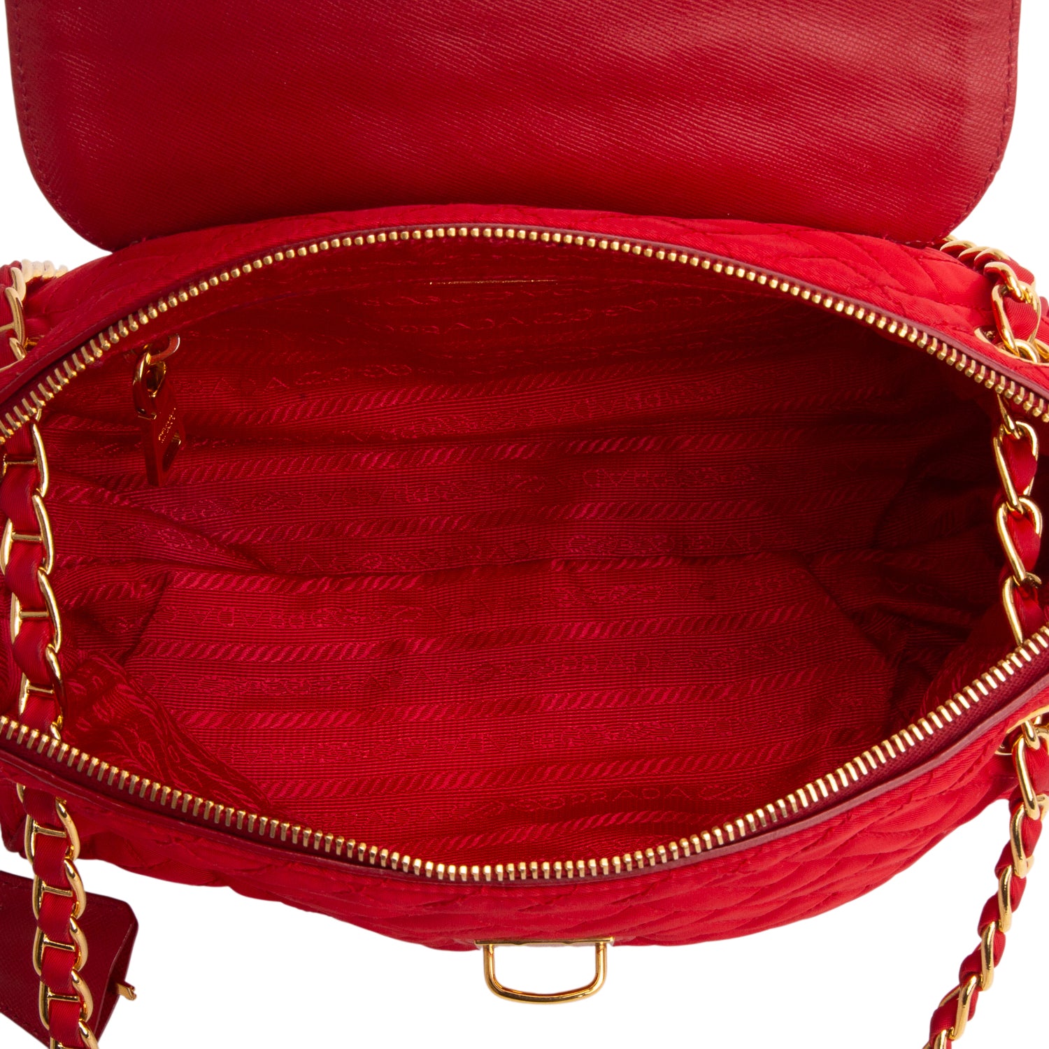 Prada Red Nylon Tessuto Impuntu Quilted Flap Shoulder Bag w/ Authenticity Card