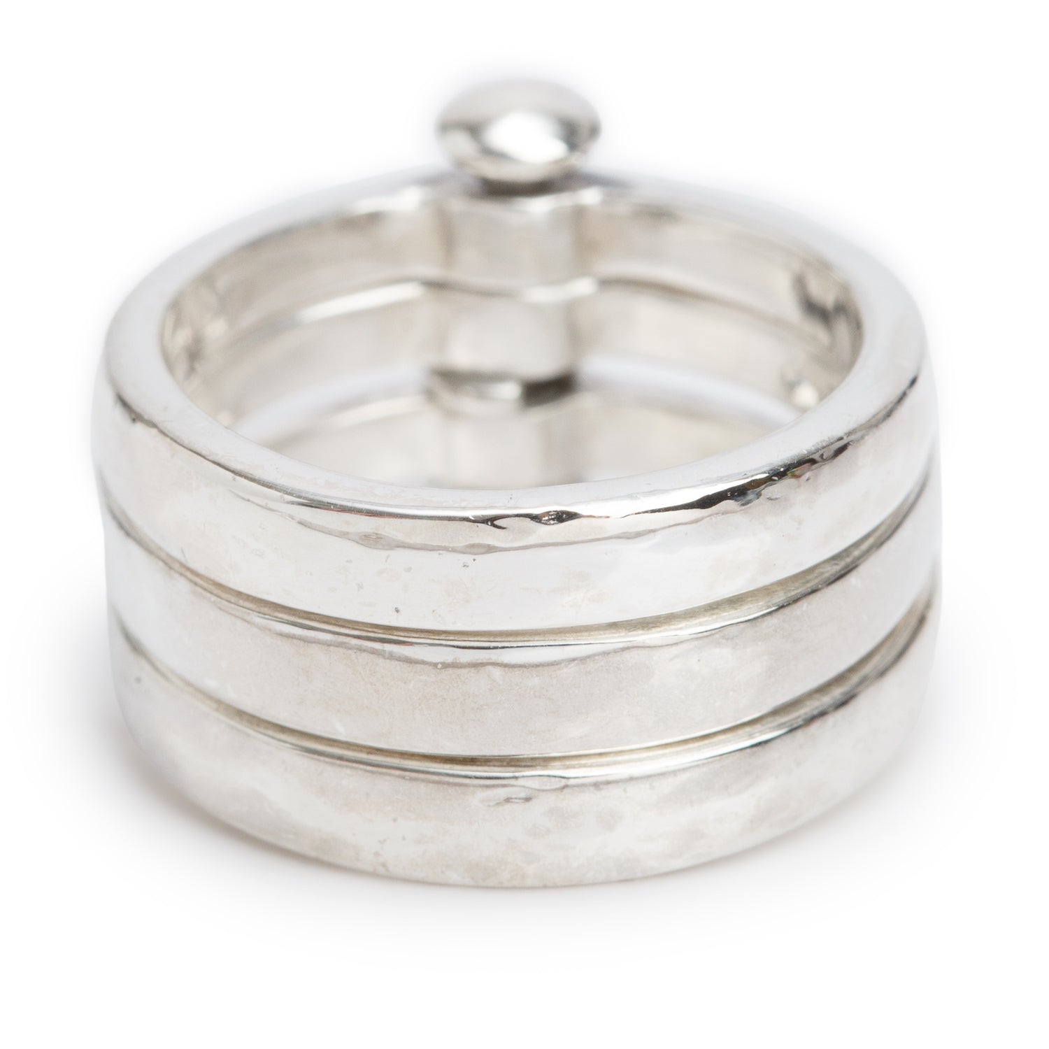 Links of London Sterling Silver Three Band Articulated Ring, Size 4