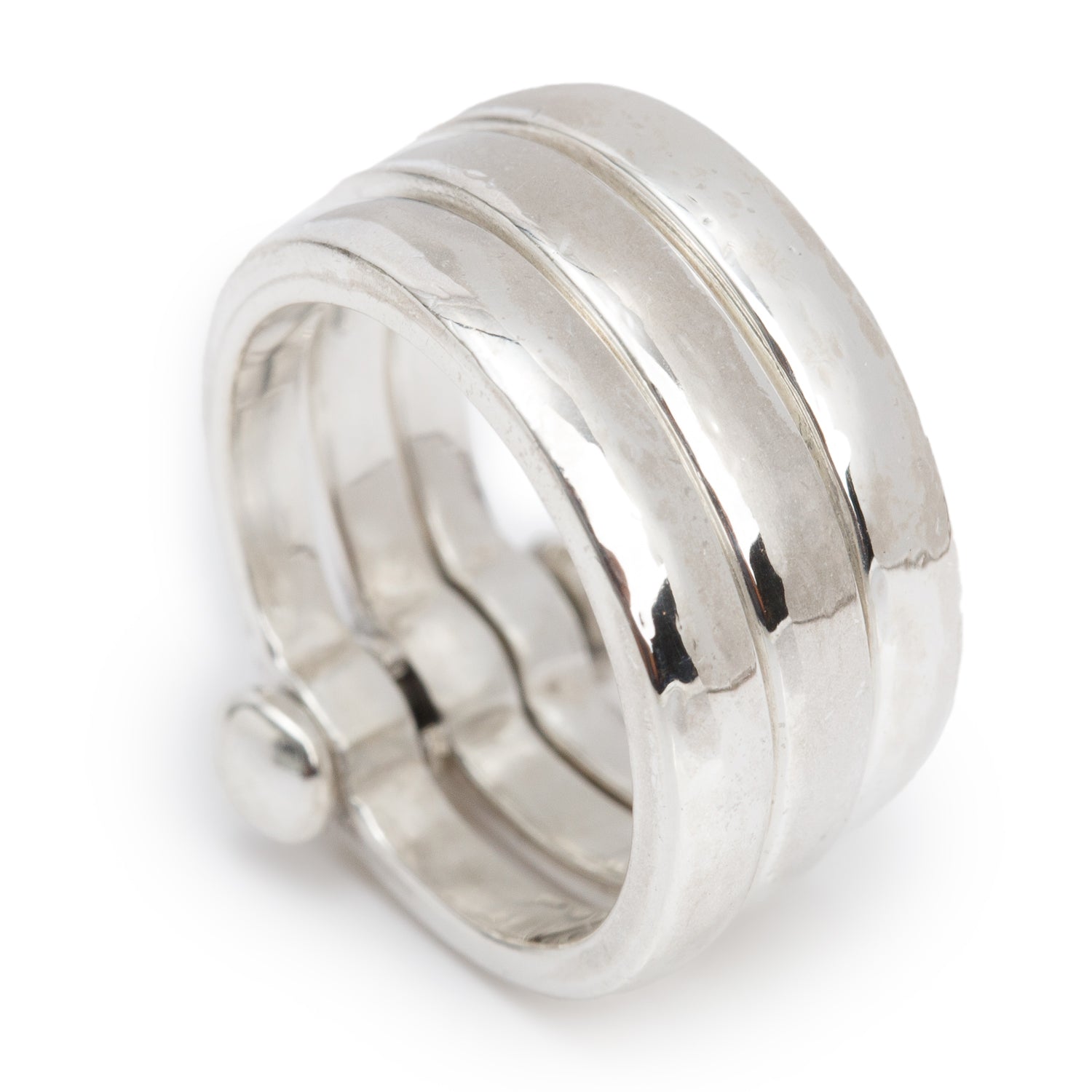 Links of London Sterling Silver Three Band Articulated Ring, Size 4