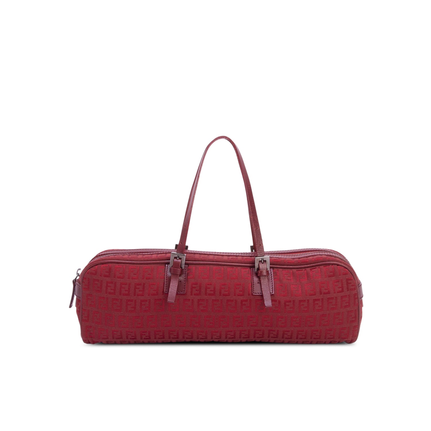 Fendi Red Zucchino Bowler Bag