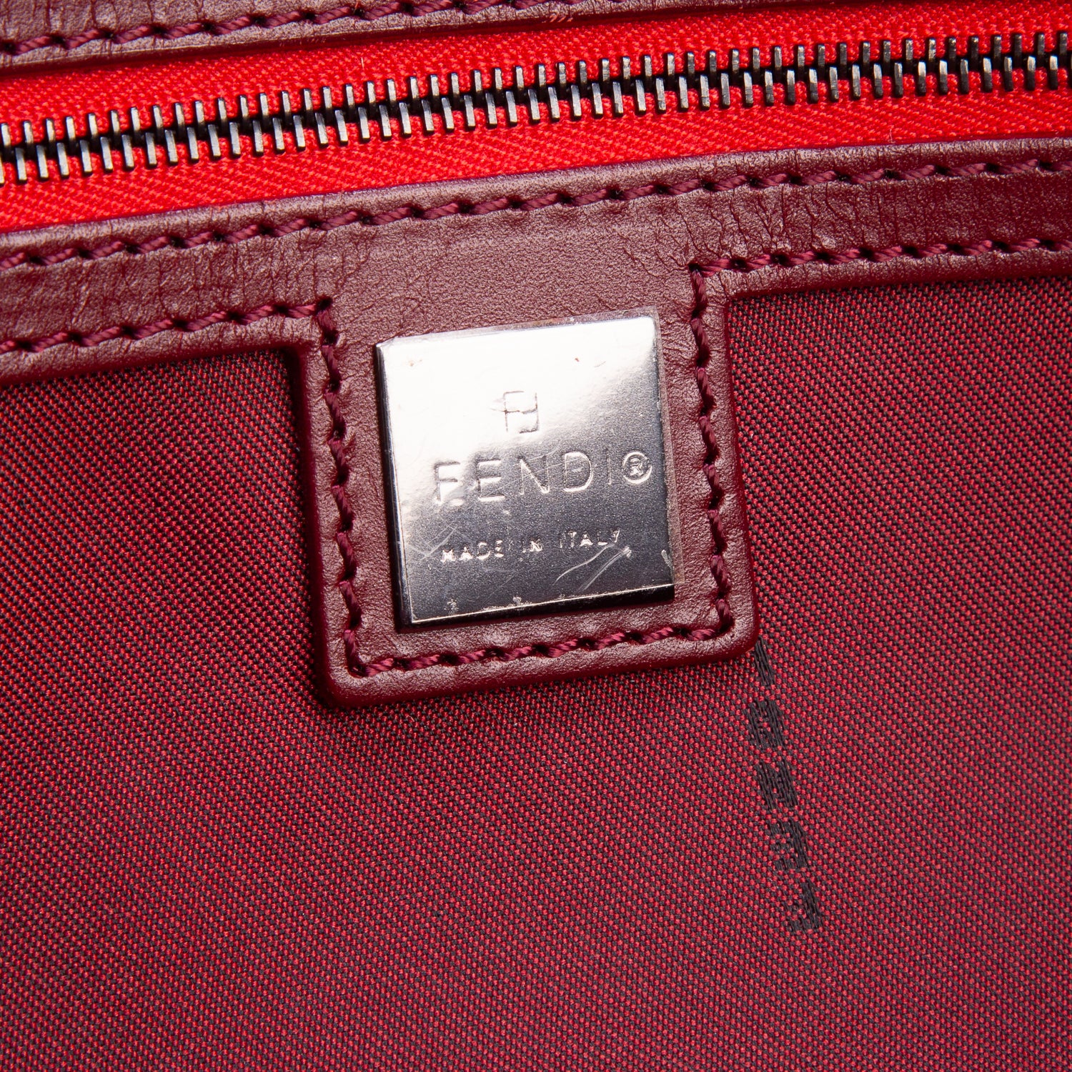 Fendi Red Zucchino Bowler Bag