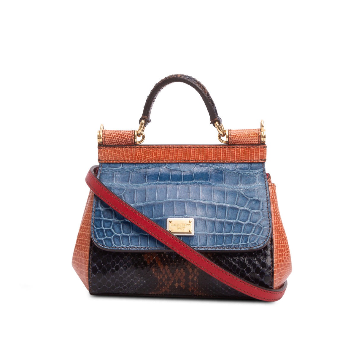 Dolce & Gabbana Multicolor Python Micro Miss Sicily w/ Strap