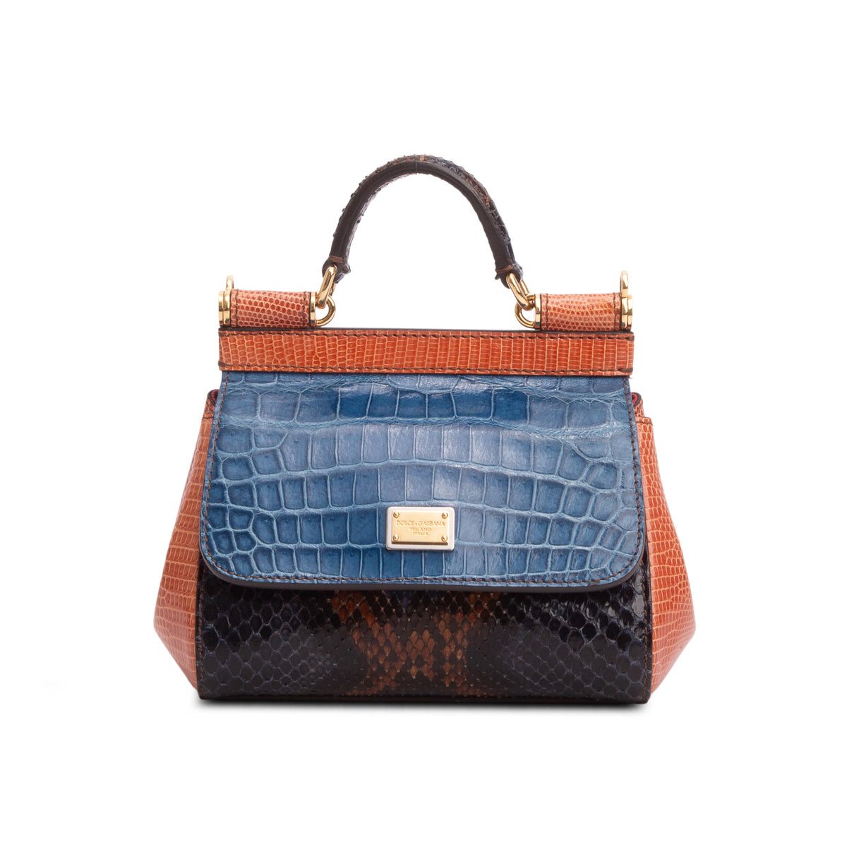 Dolce & Gabbana Multicolor Python Micro Miss Sicily w/ Strap