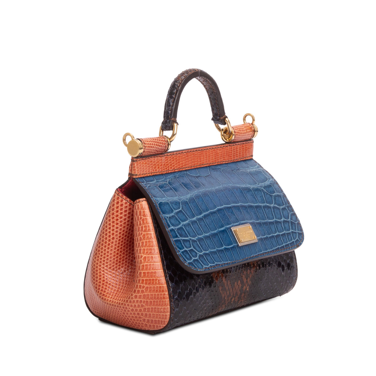 Dolce & Gabbana Multicolor Python Micro Miss Sicily w/ Strap