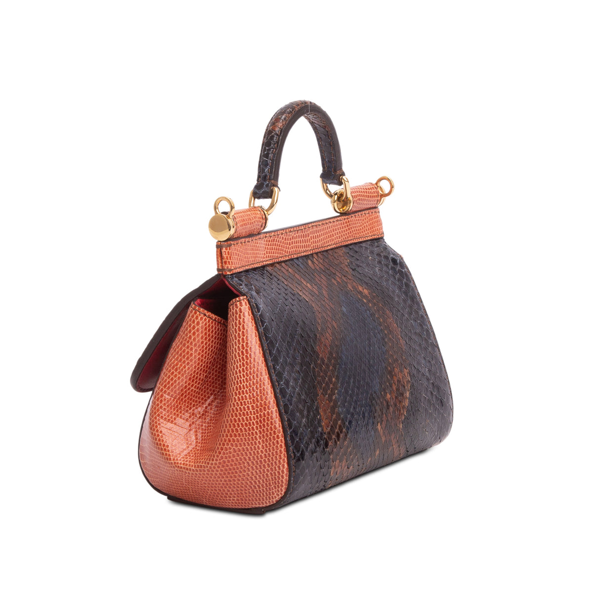 Dolce & Gabbana Multicolor Python Micro Miss Sicily w/ Strap