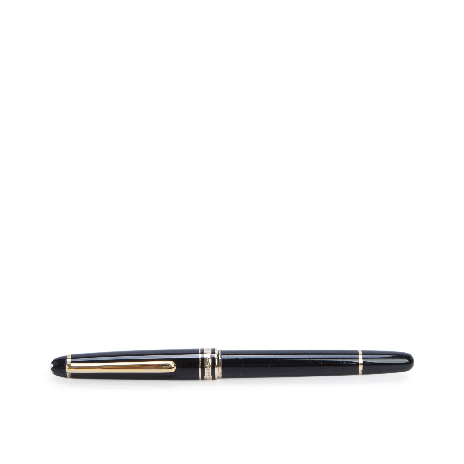 Montblanc Yellow Gold Coated Meisterstuck Classique Black Resin Ballpoint Pen