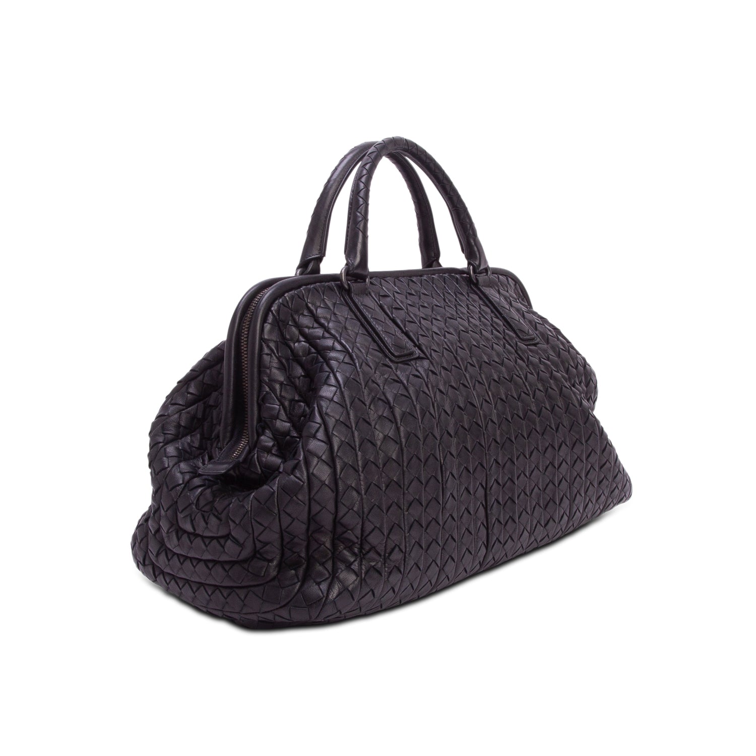 Bottega Veneta Black Intrecciato Doctor Bag