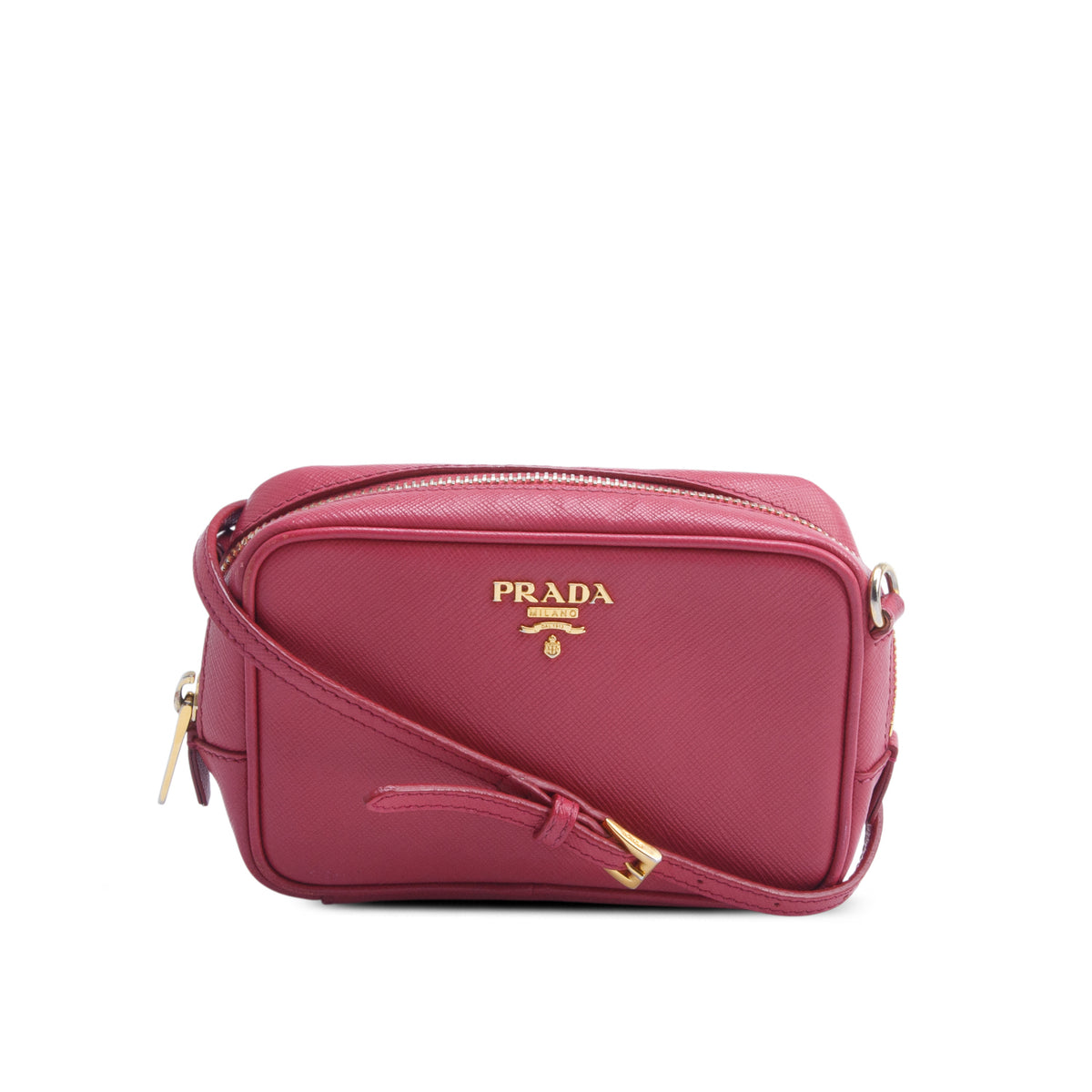 Prada Pink Saffiano Leather Mini Camera Bag w/ Authenticity Card