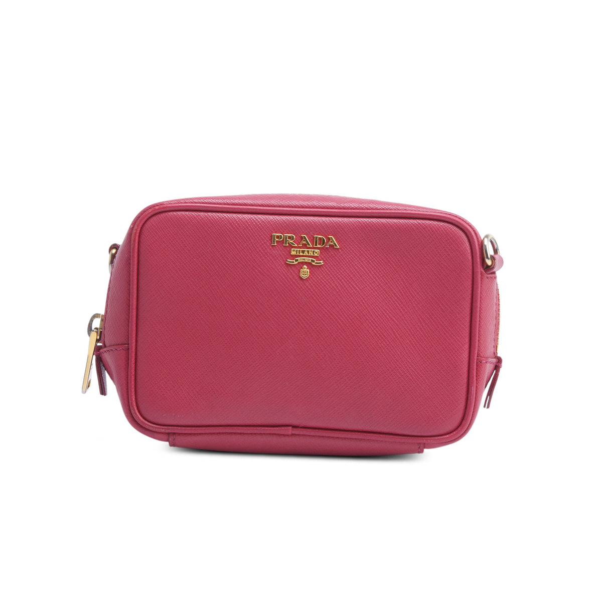 Prada Pink Saffiano Leather Mini Camera Bag w/ Authenticity Card
