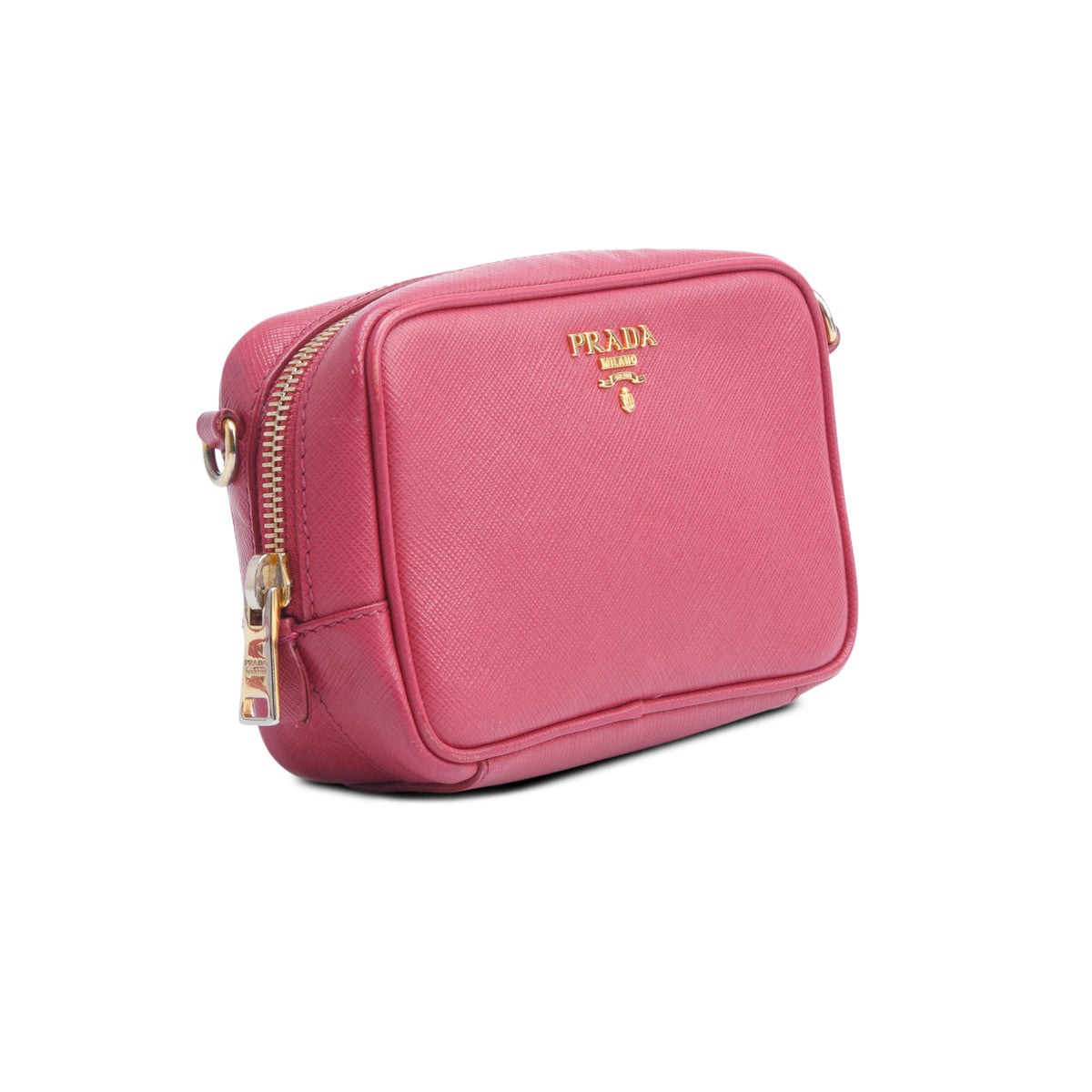 Prada Pink Saffiano Leather Mini Camera Bag w/ Authenticity Card