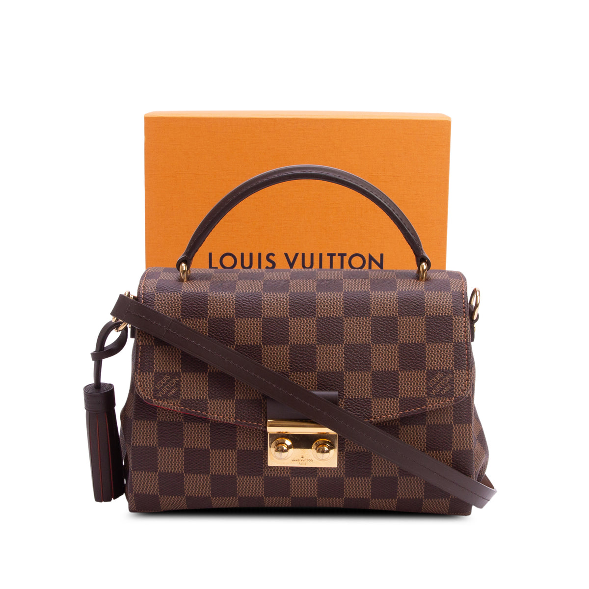 Louis Vuitton Damier Ebene Croisette w/ Box, Strap & Receipt