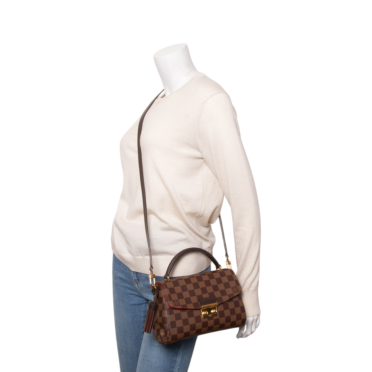 Louis Vuitton Damier Ebene Croisette w/ Box, Strap & Receipt