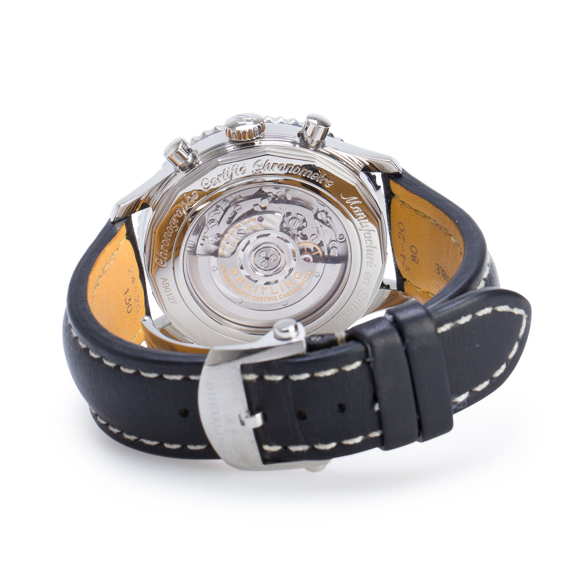 Breitling Stainless Steel Navitimer B01 46 MM Automatic Chronograph Watch Black Dial AB0127 w/ Box