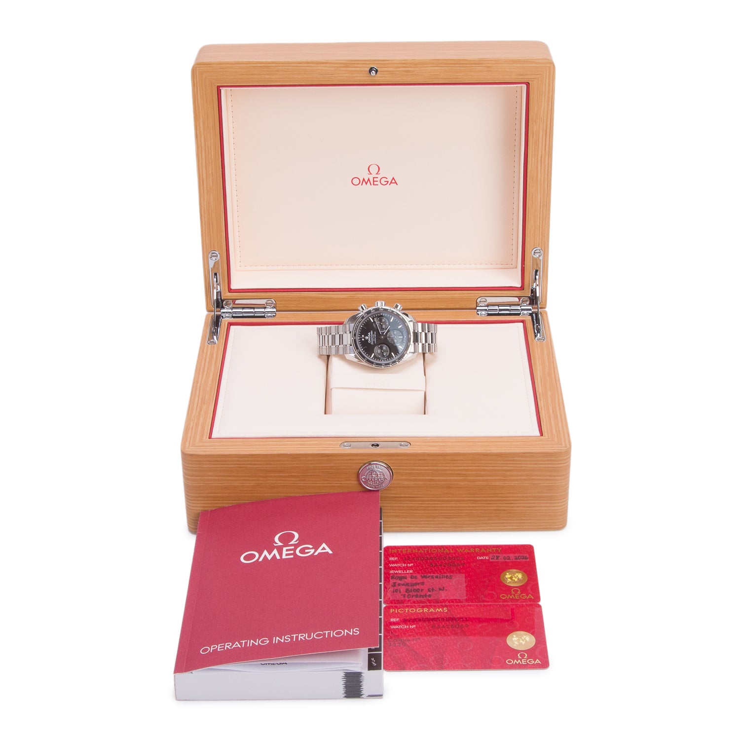 Omega 2026 Stainless Steel Speedmaster Co-Axial Chronometer 38 MM Automatic Chronograph Watch Black Dial w/ Box & Papers