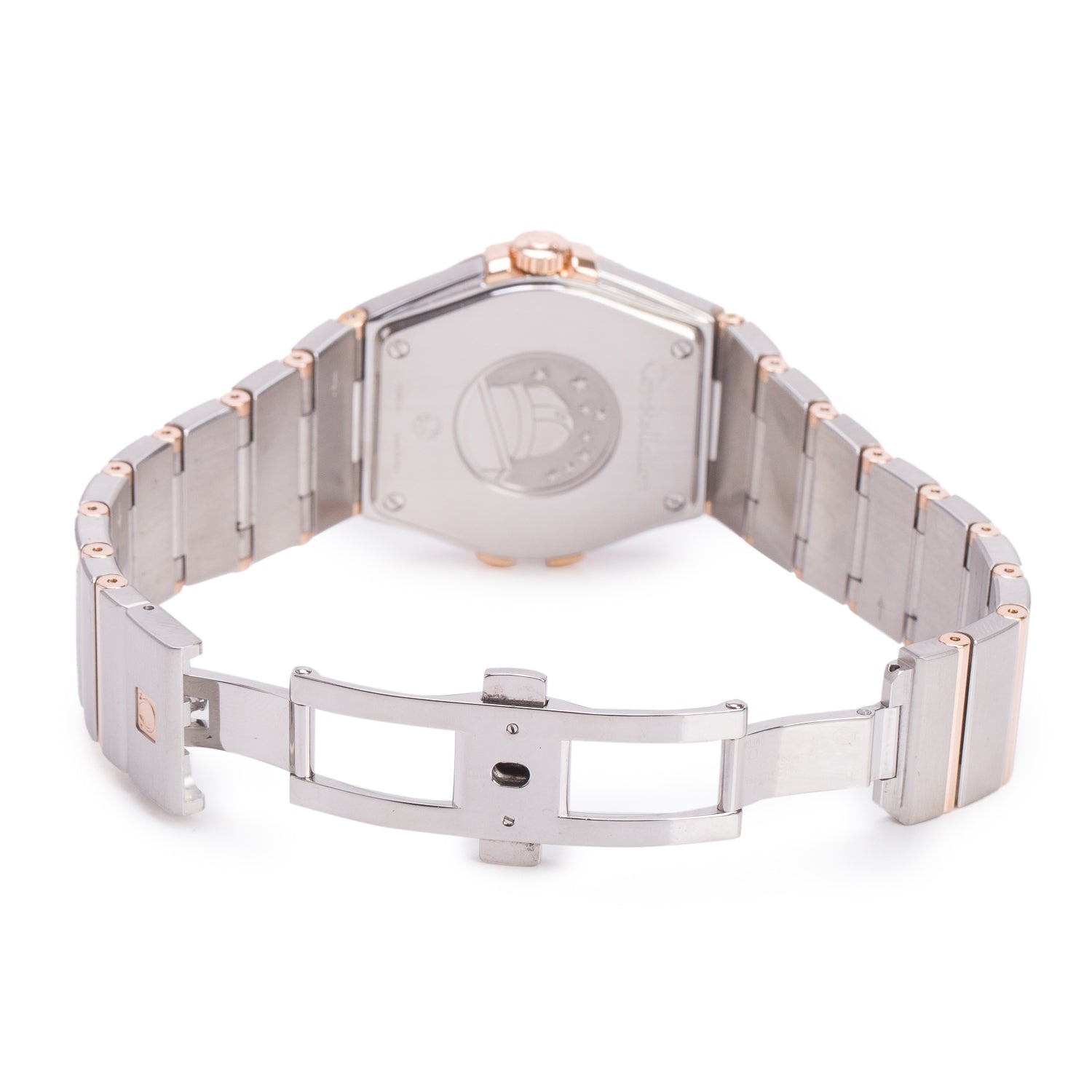 Omega Stainless Steel & 18k Rose Gold Constellation 35 MM Quartz Watch Silver Dial