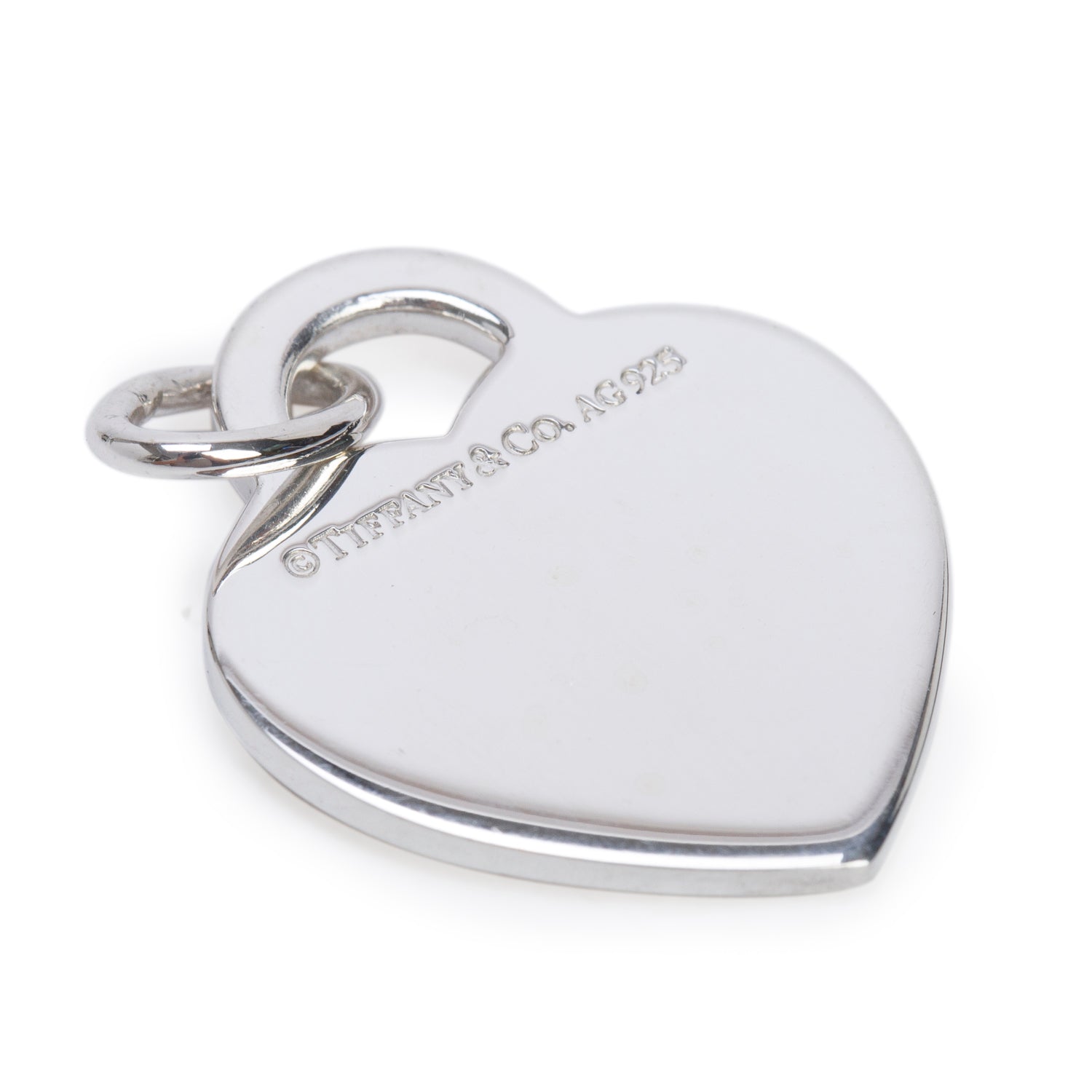 Tiffany & Co. Sterling Silver Alphabet Letter 'S' Medium Heart Tag Charm