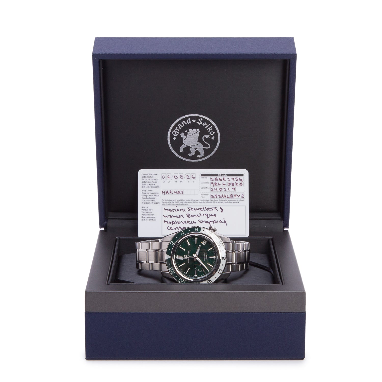 Grand Seiko 2026 Stainless Steel Sport Collection Spring Drive GMT 44 MM Automatic Watch Green Dial w/ Box & Papers