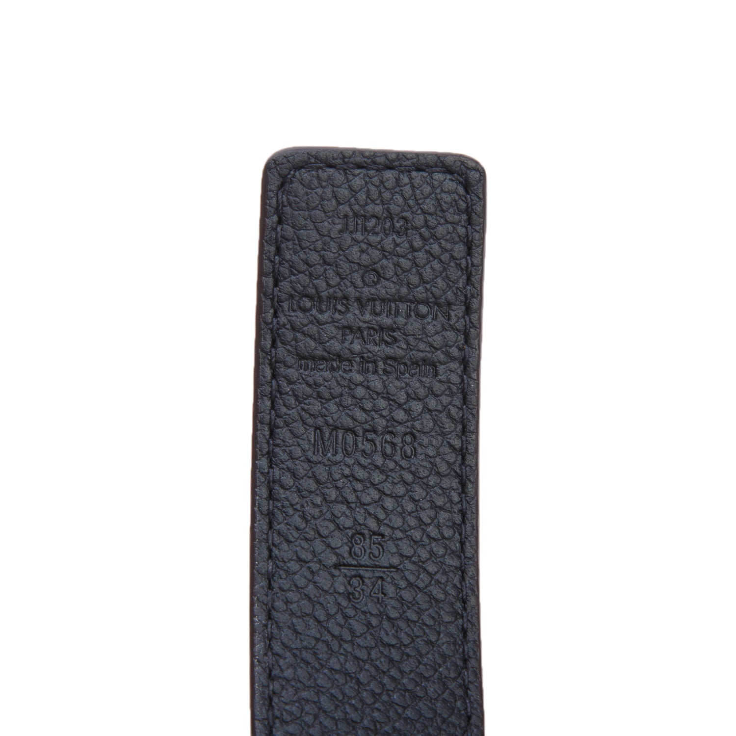 Louis Vuitton 2023 Damier Ebene Black Calfskin Reversible 25mm LV Iconic Belt 85 34 w/ Box & Receipt