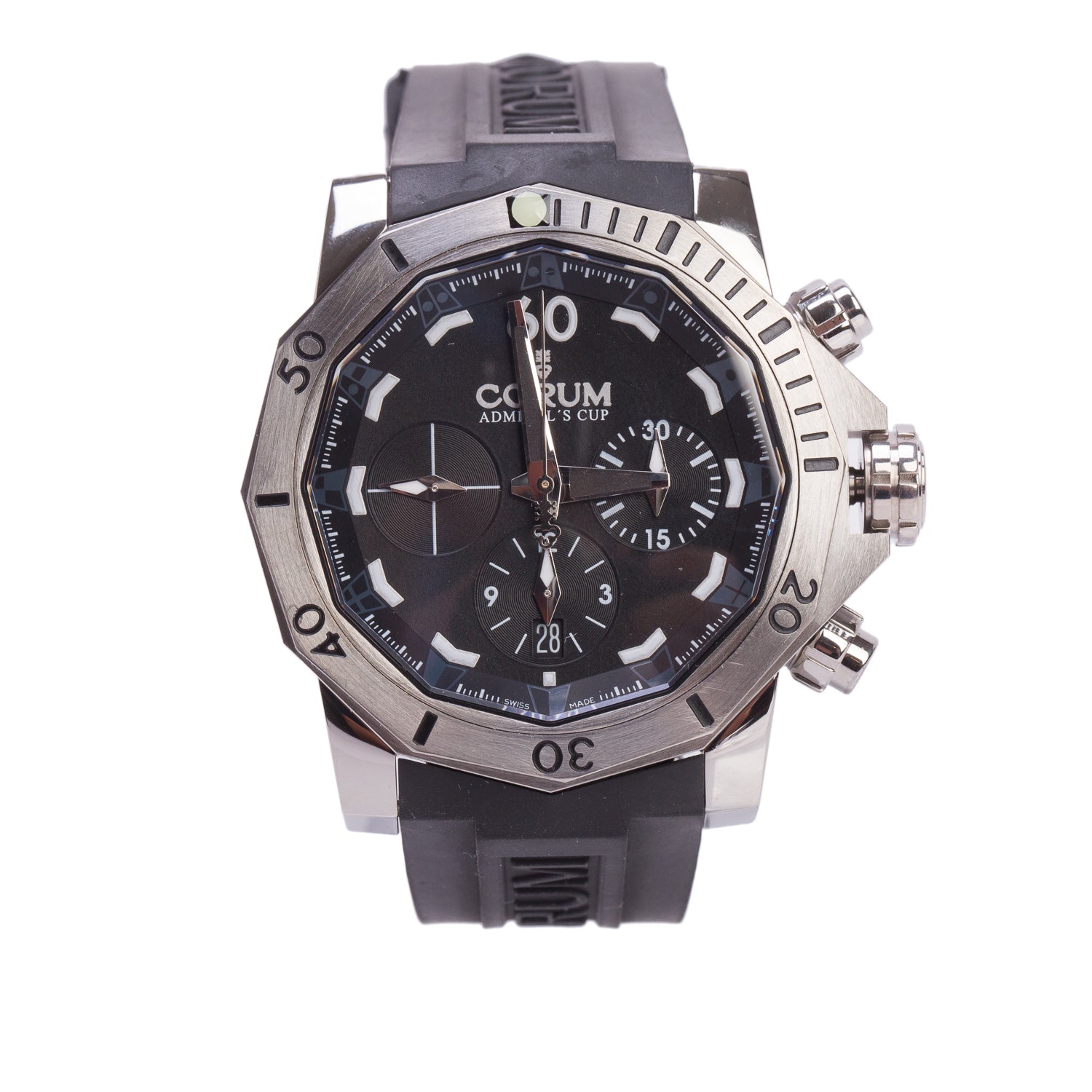 Corum Titanium Admiral's Cup Seafender 46 MM Automatic Chronograph Watch Black Dial w/ Box & Papers