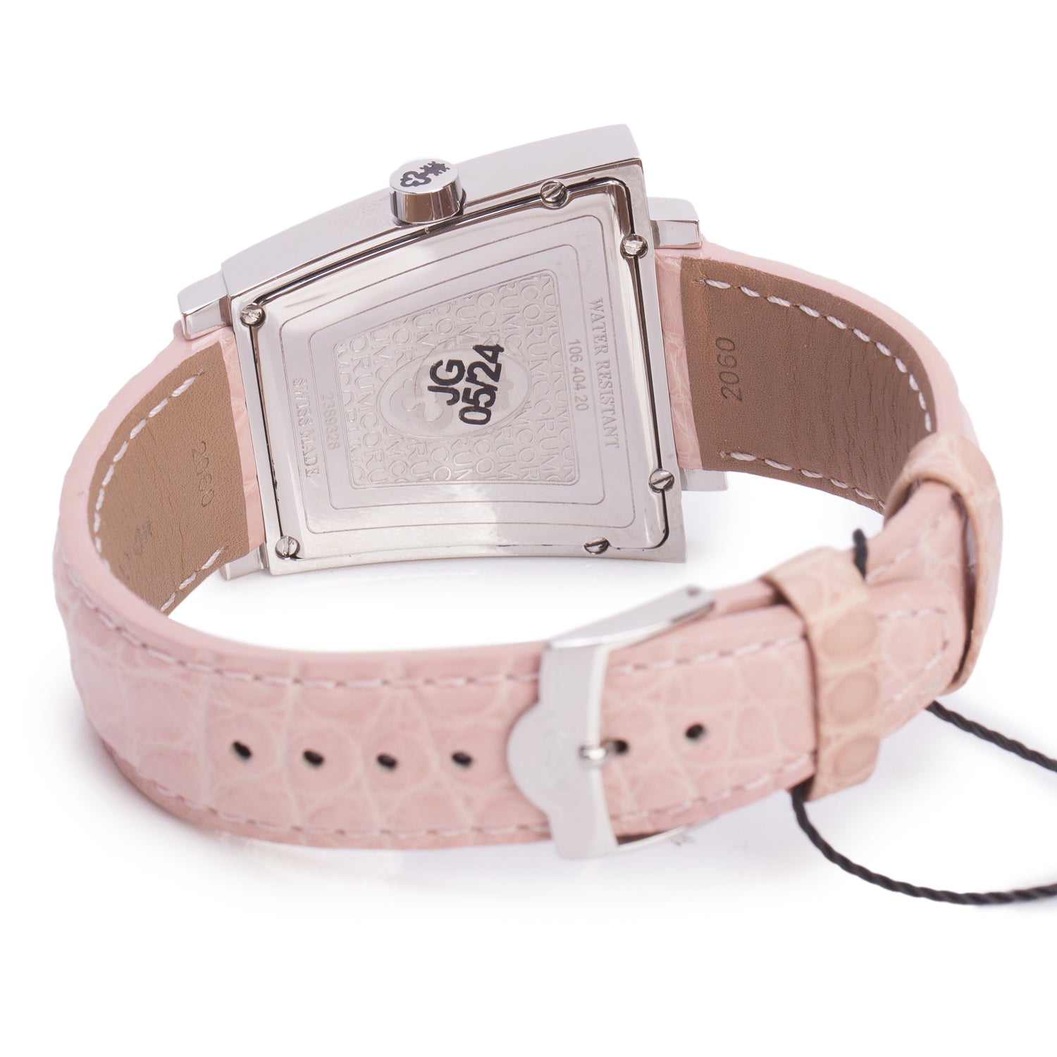 Corum Stainless Steel Diamond Bezel Trapeze 36 MM Quartz Watch Pink Mother of Pearl Dial