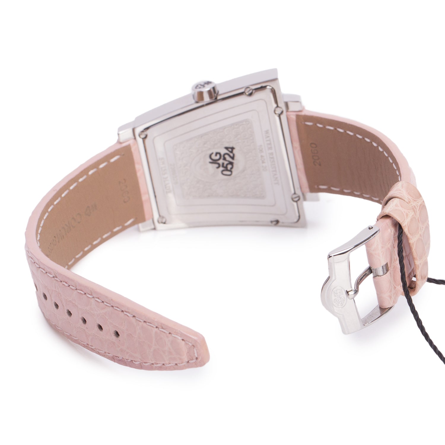 Corum Stainless Steel Diamond Bezel Trapeze 36 MM Quartz Watch Pink Mother of Pearl Dial