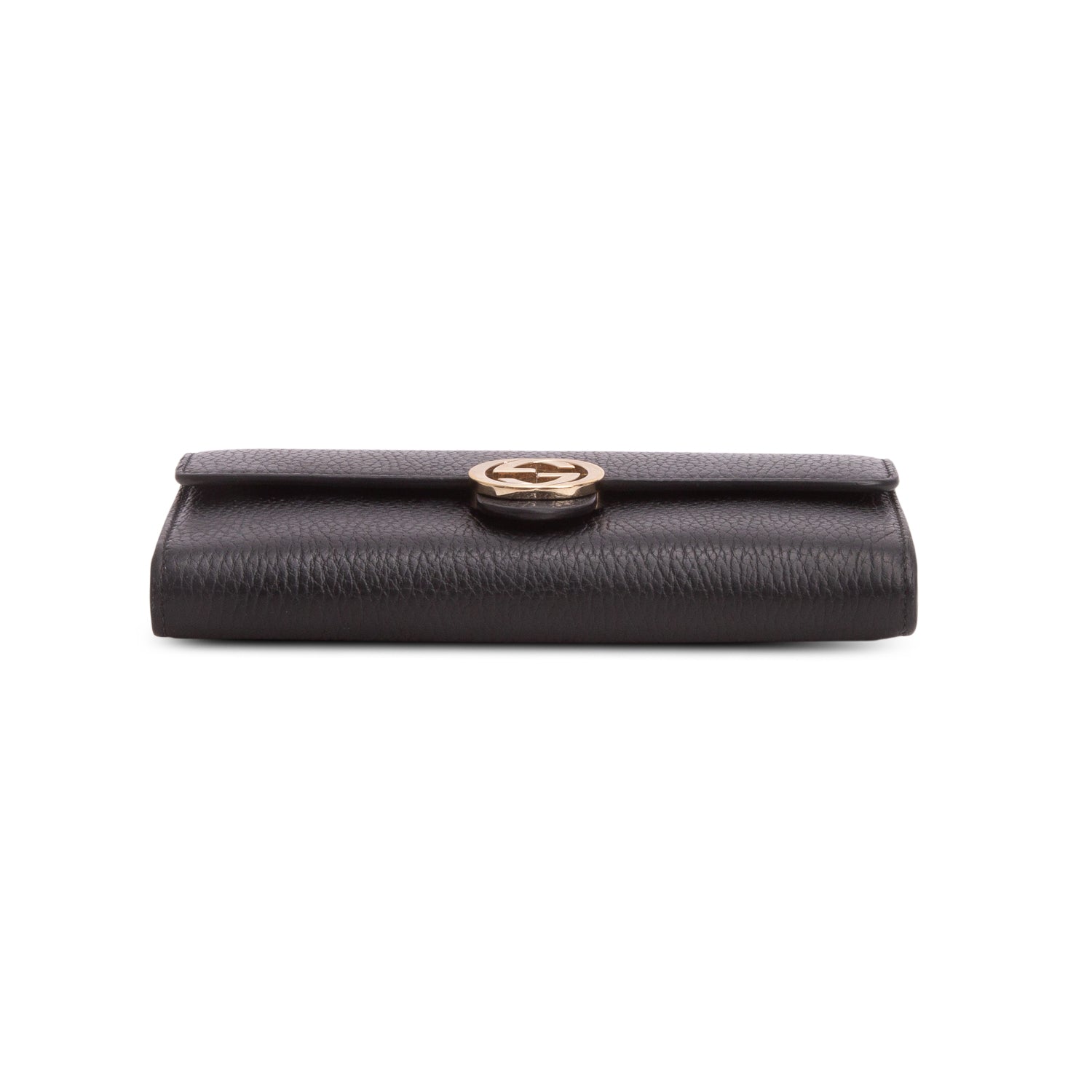 Gucci Black Dollar Calfskin Leather Interlocking GG Continental Wallet w/ Box