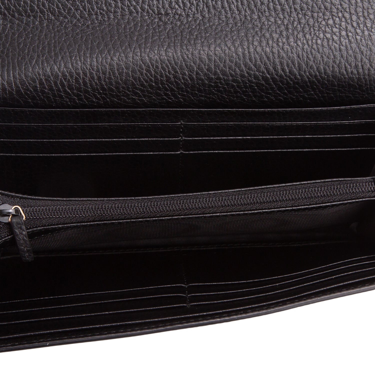Gucci Black Dollar Calfskin Leather Interlocking GG Continental Wallet w/ Box