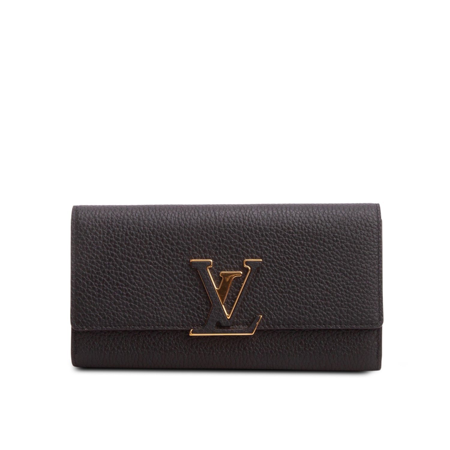 Louis Vuitton Black Taurillon Capucines Wallet w/ Box