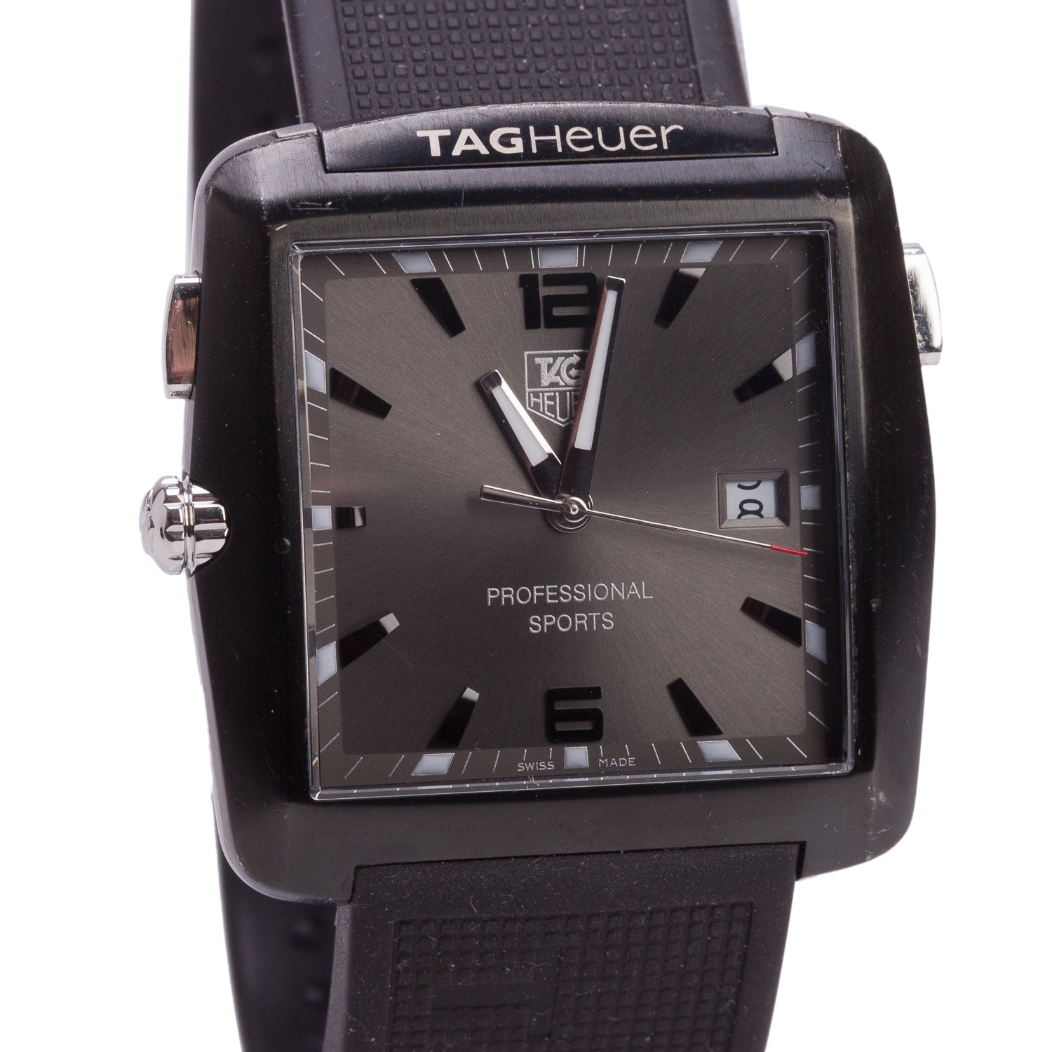 Tag Heuer Titanium & Stainless Steel Professional Golf Sport Quartz Watch Black Dial WAE1113