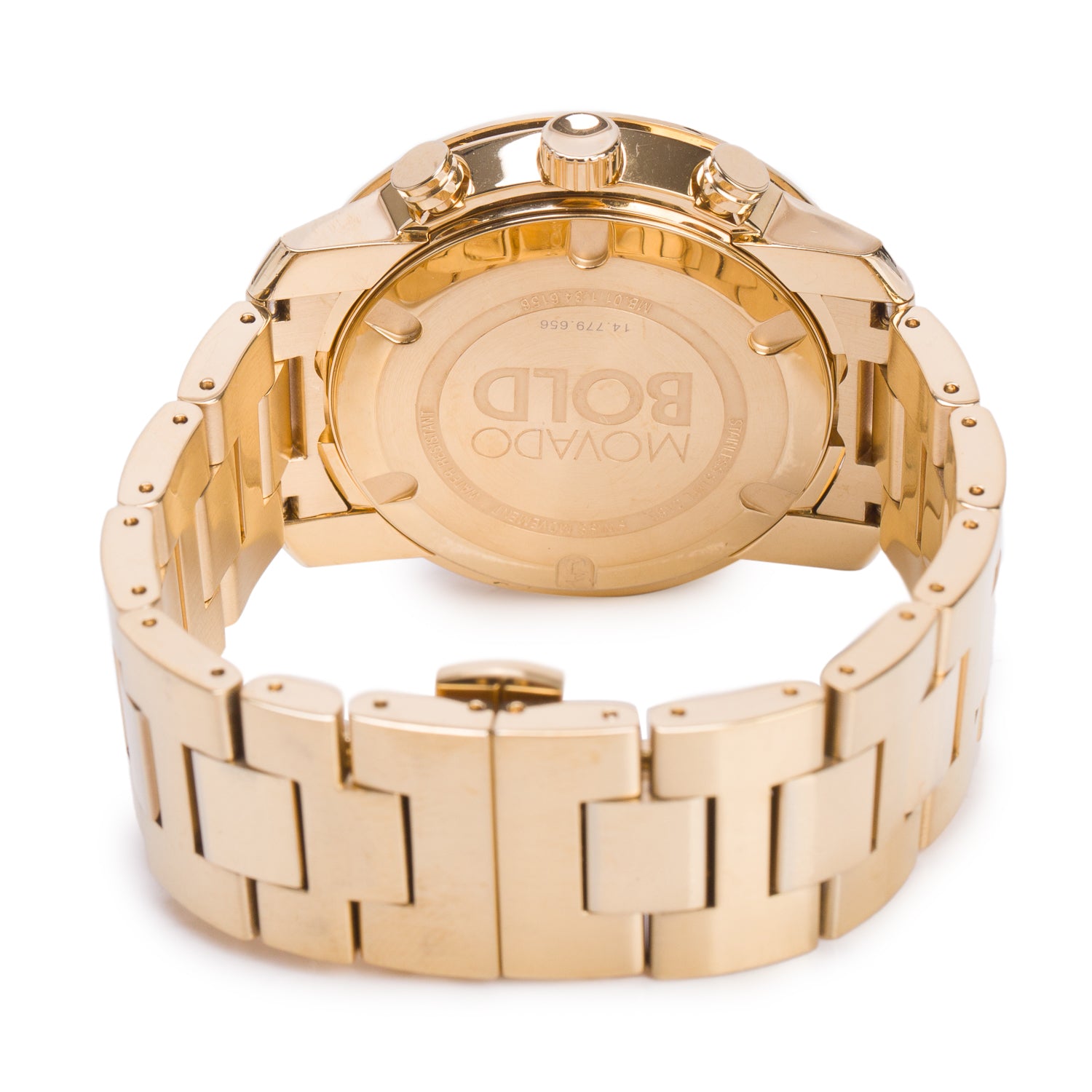 Movado Yellow Gold Plated Stainless Steel Bold Evolution 44 MM Chronograph Quartz Watch