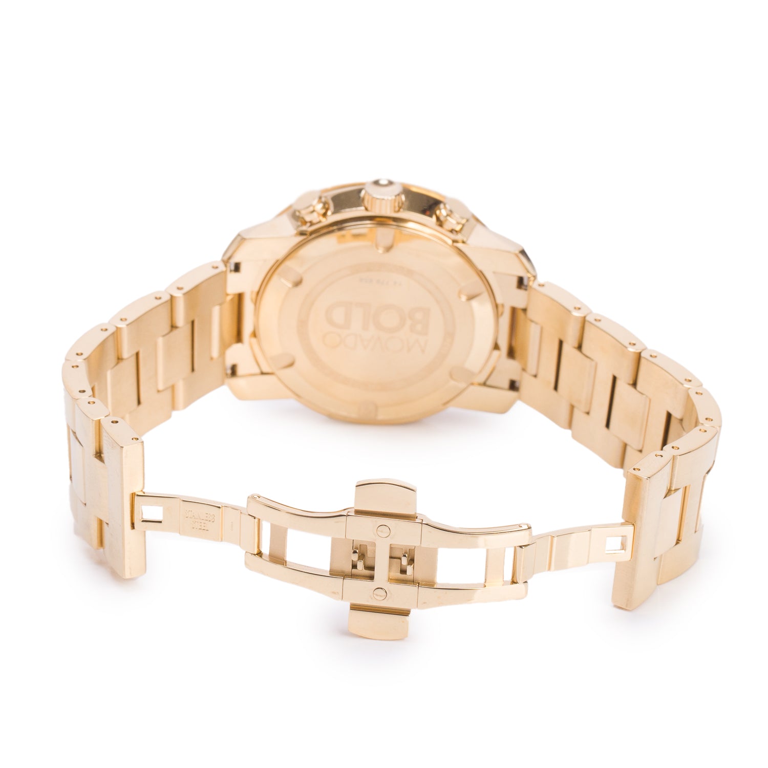 Movado Yellow Gold Plated Stainless Steel Bold Evolution 44 MM Chronograph Quartz Watch