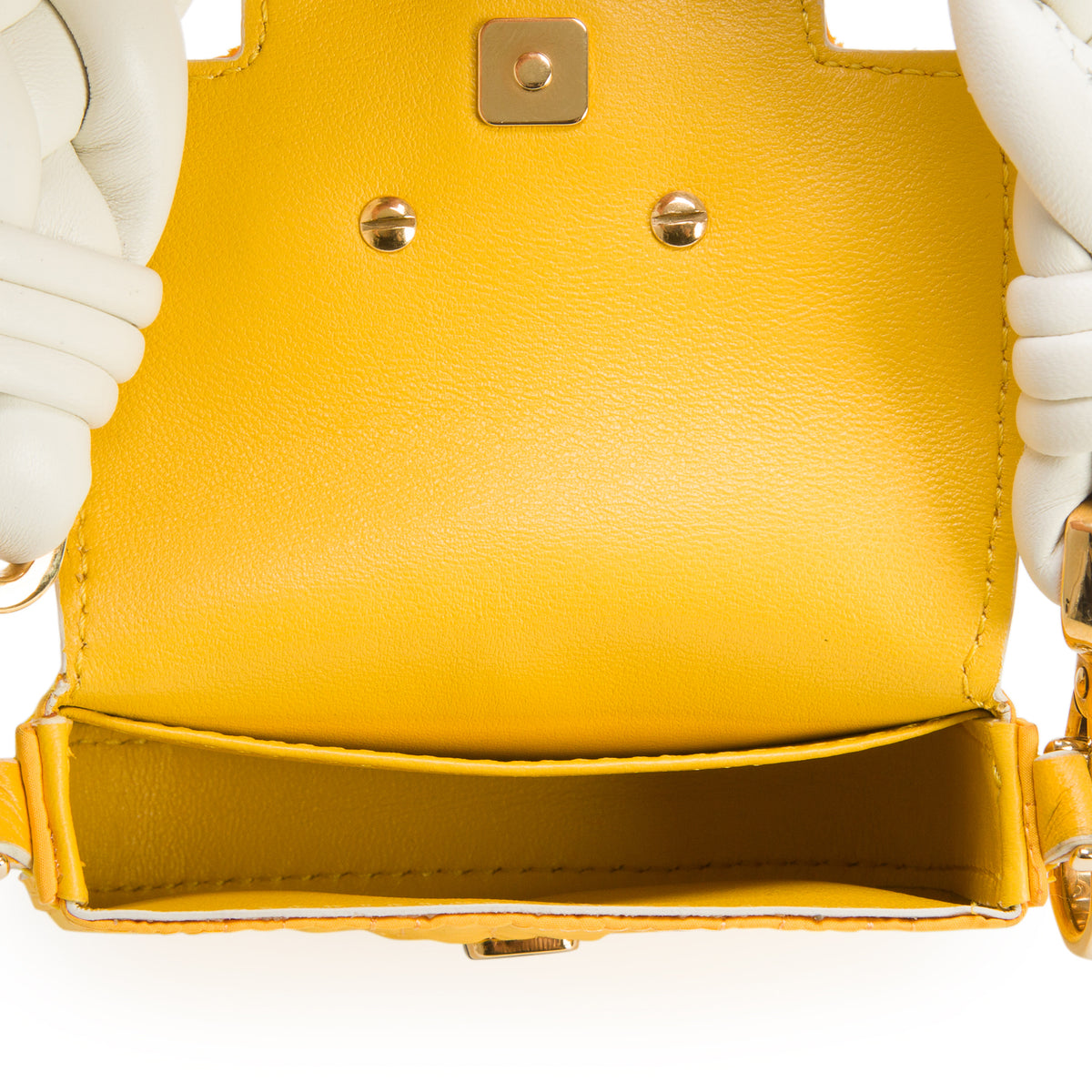 Fendi Yellow Nylon Nano Tube Maxi Handle Charm w/ Straps
