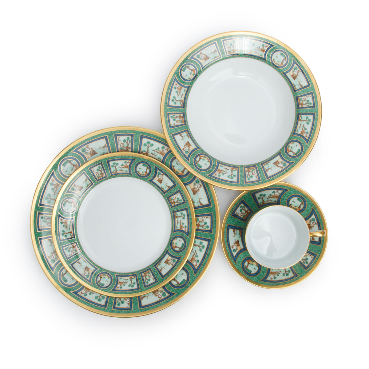 Christian Dior Multicolor Beau Rivage Porcelain 5 Piece Place Setting w/ Box