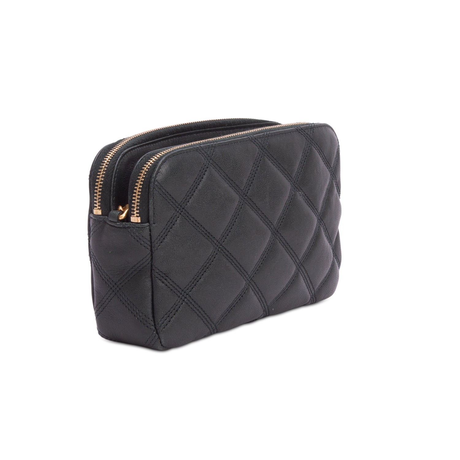 Saint Laurent 2020 Green Grained Lambskin Quilted Mini Becky Double Zip Bag w/ Box
