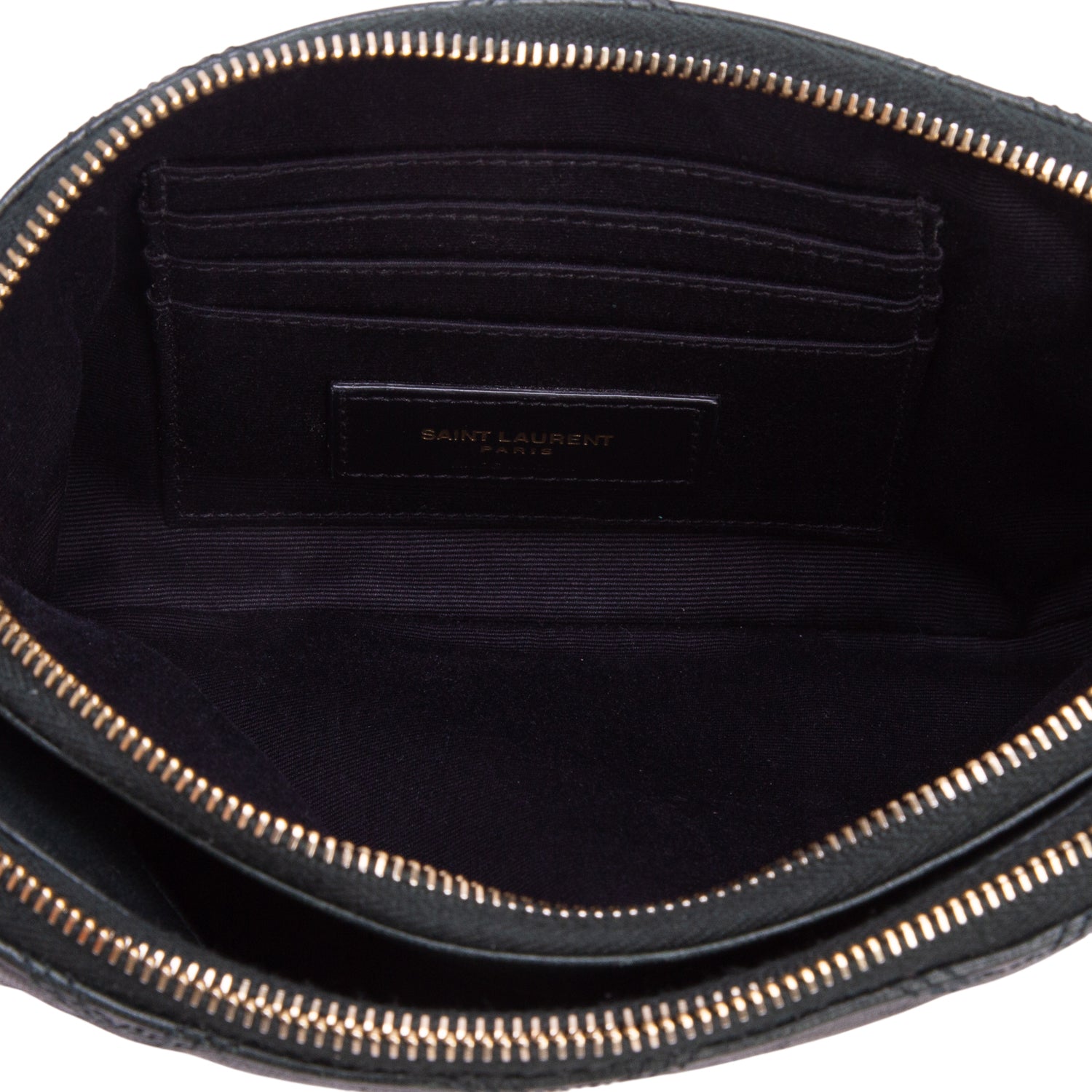 Saint Laurent 2020 Green Grained Lambskin Quilted Mini Becky Double Zip Bag w/ Box