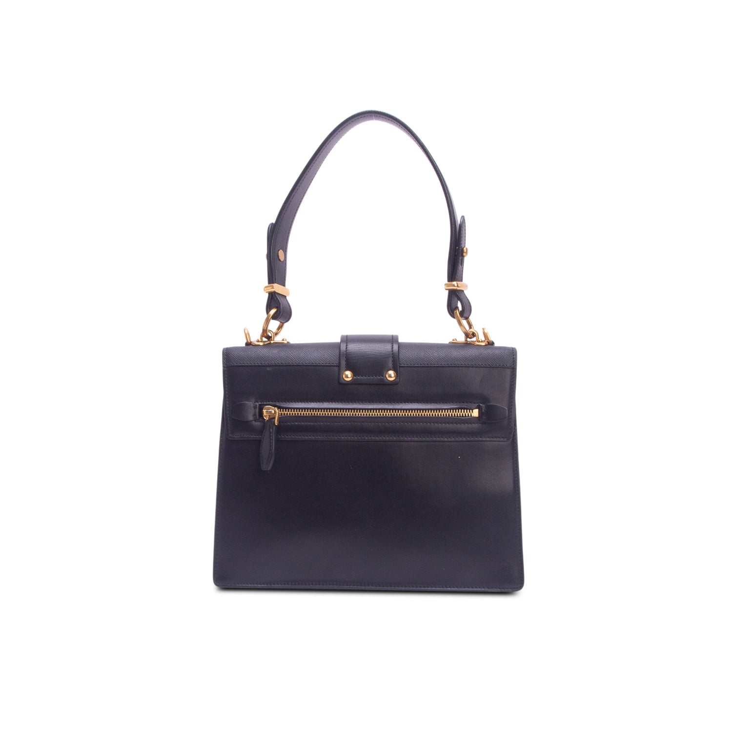Prada Black City Calf Saffiano Cahier Bag w/ Box & Straps