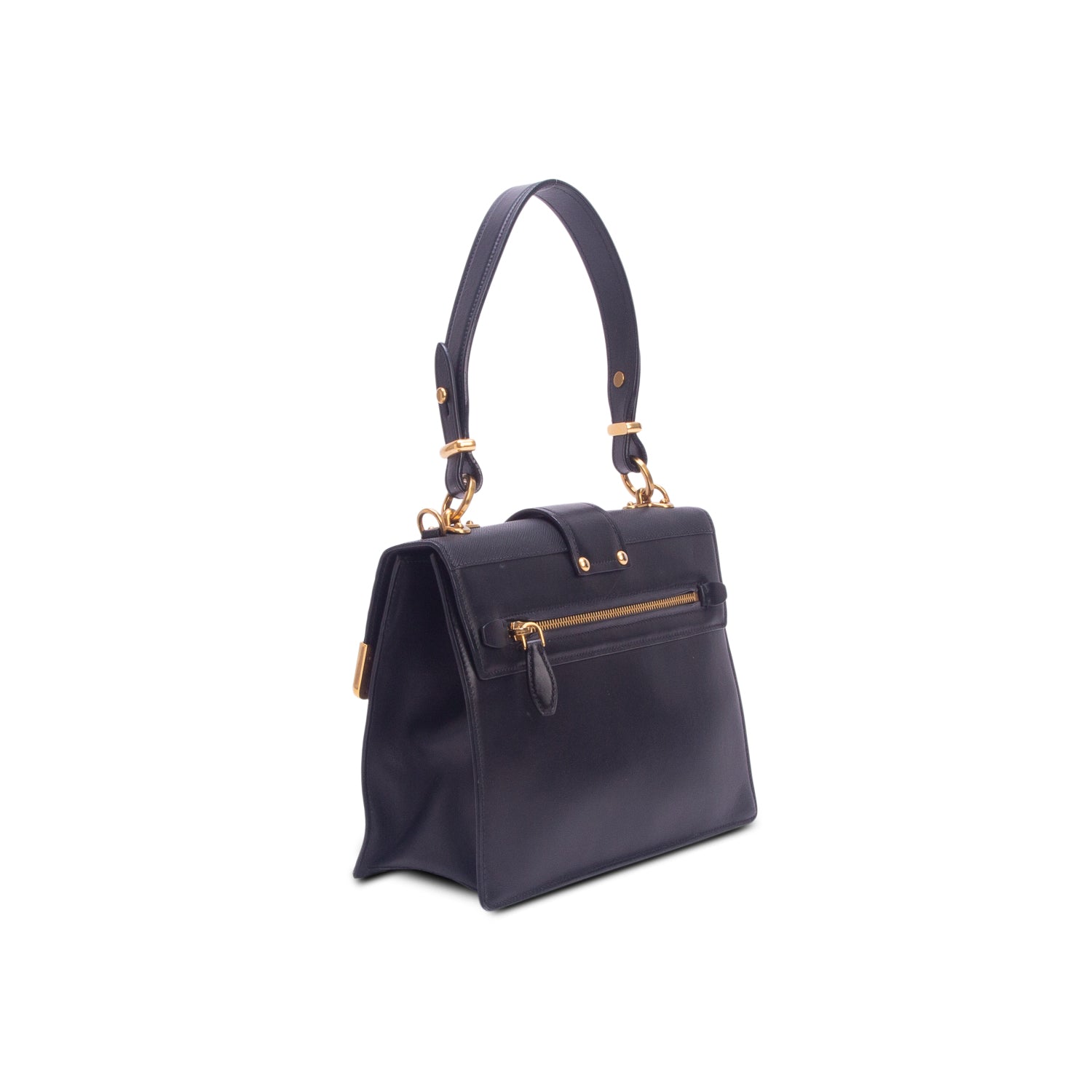 Prada Black City Calf Saffiano Cahier Bag w/ Box & Straps
