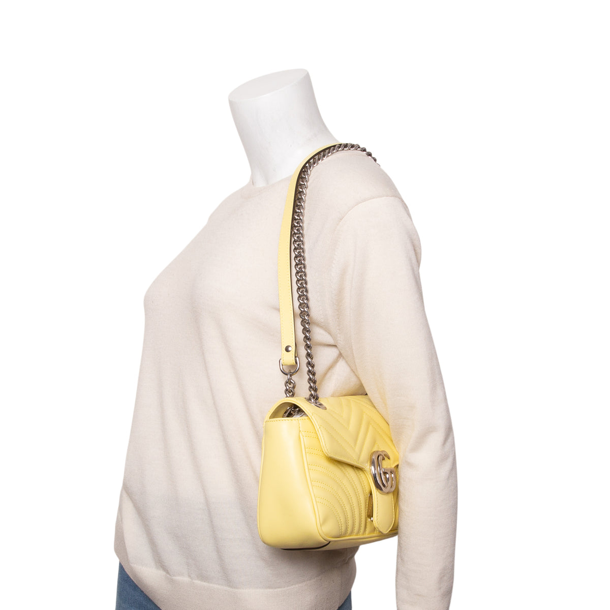 Gucci Yellow GG Marmont Matelasse Medium Shoulder Bag