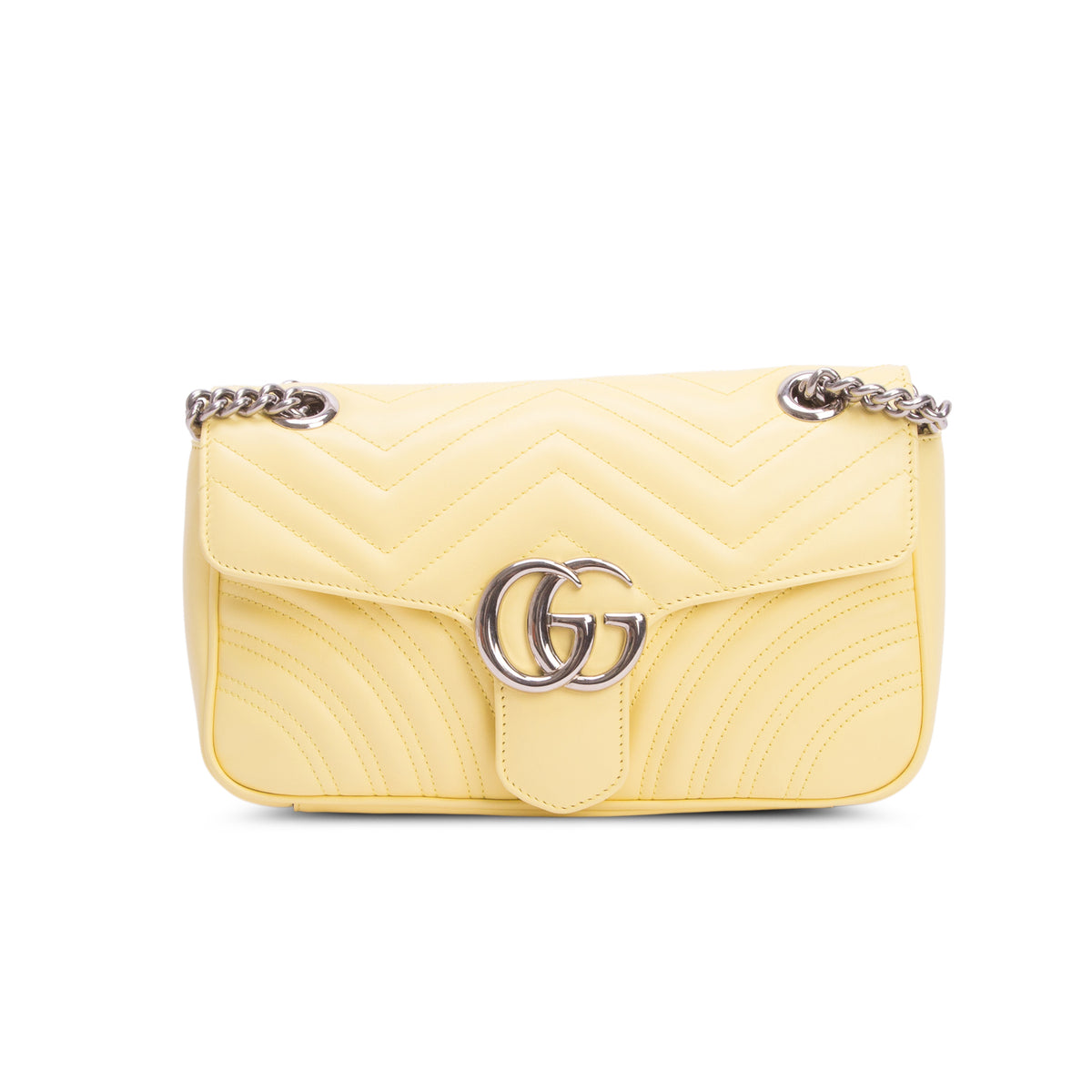 Gucci Yellow GG Marmont Matelasse Medium Shoulder Bag