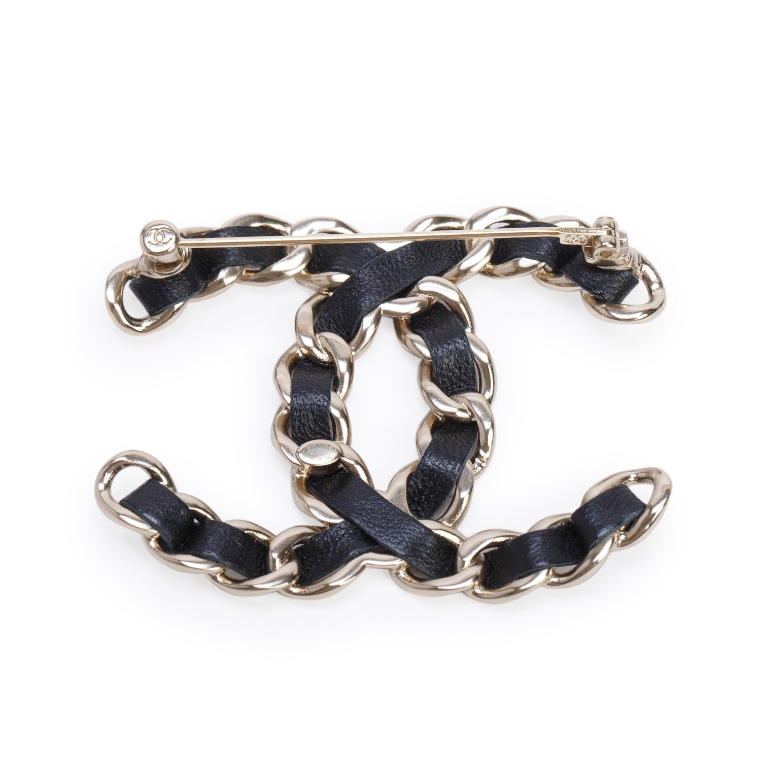 Chanel 2022 Gold Plated Leather CC Brooch w/ Box
