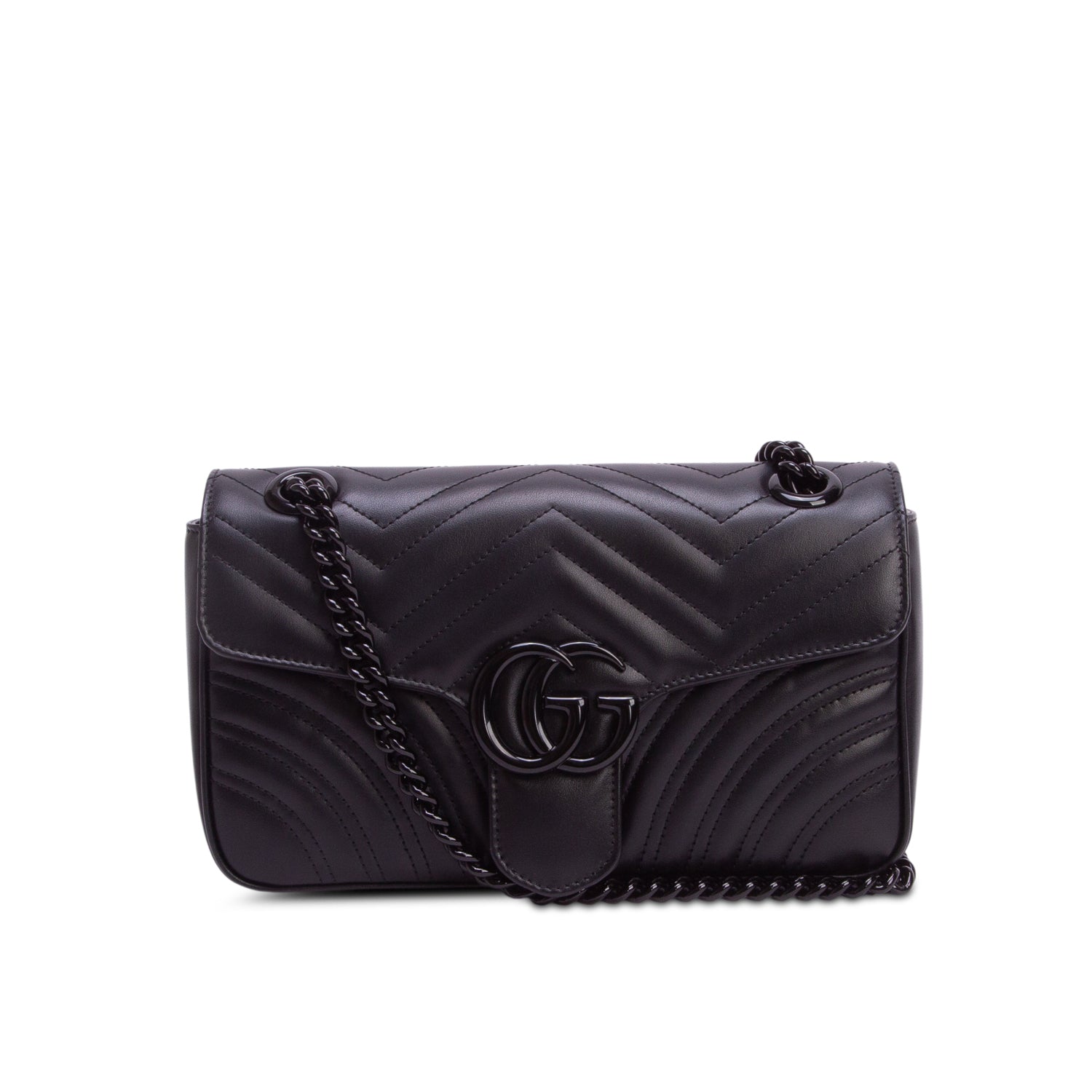 Gucci Black GG Marmont Matelasse Monochrome Medium Shoulder Bag