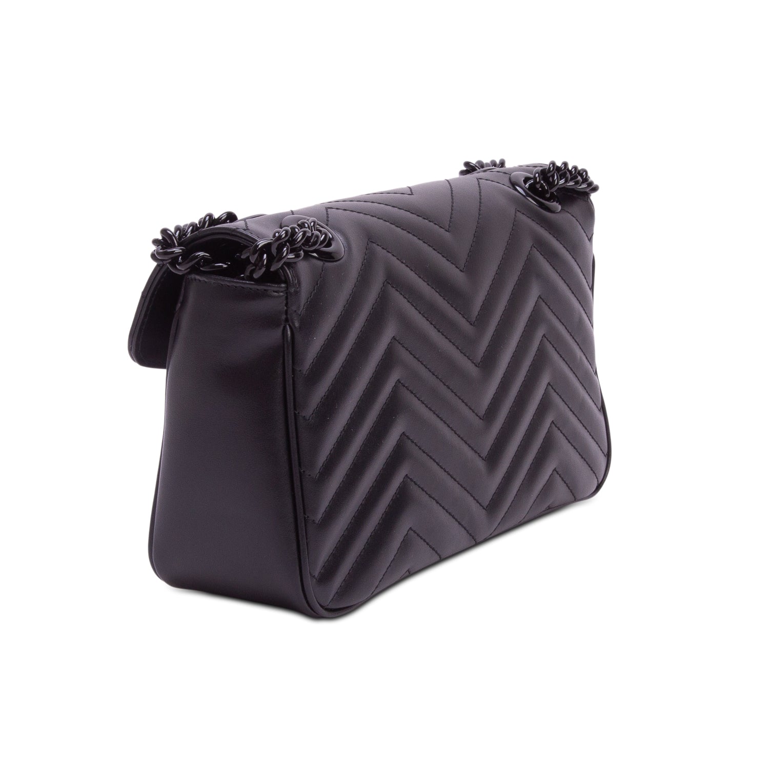 Gucci Black GG Marmont Matelasse Monochrome Medium Shoulder Bag