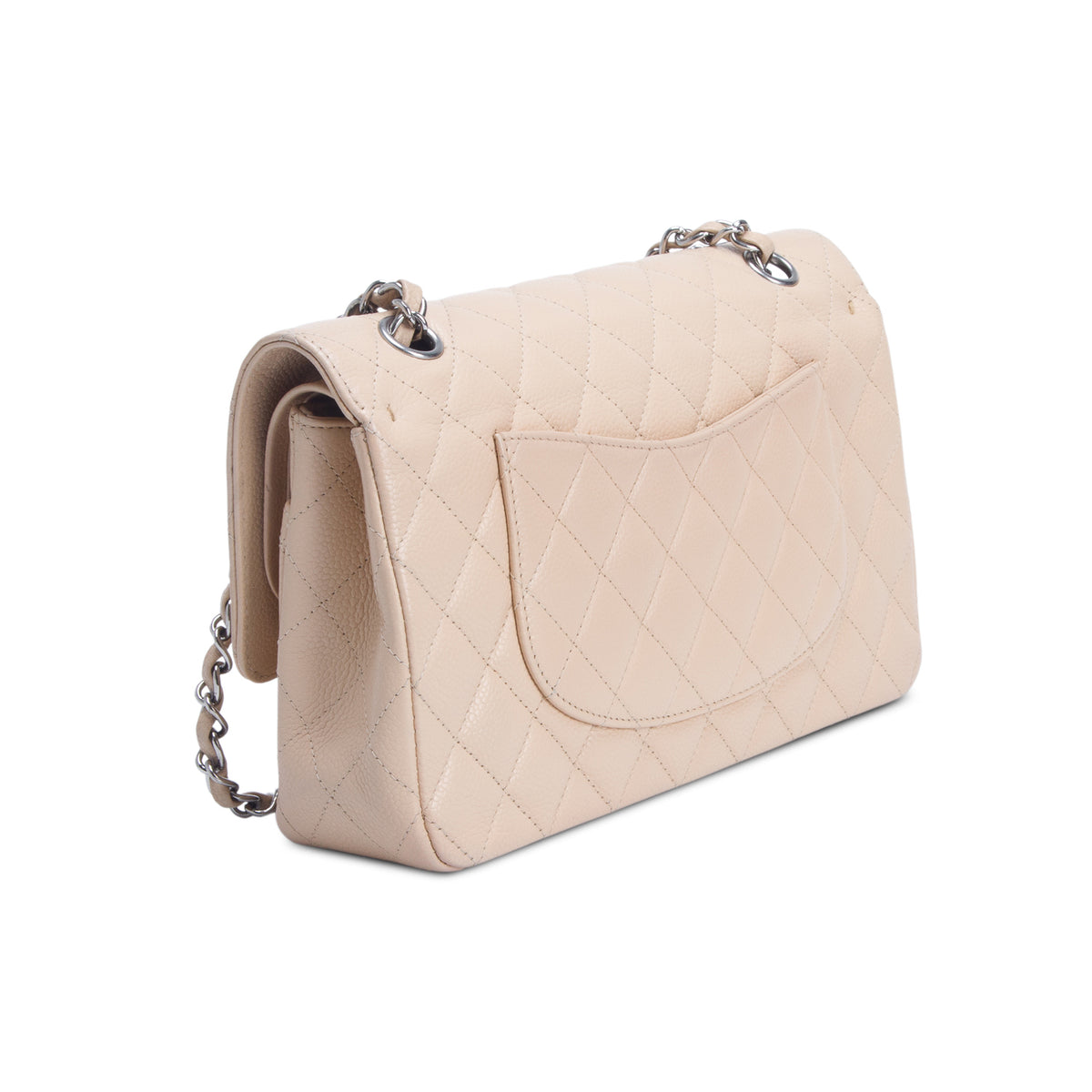 Chanel Beige Caviar Classic Medium Double Flap Bag