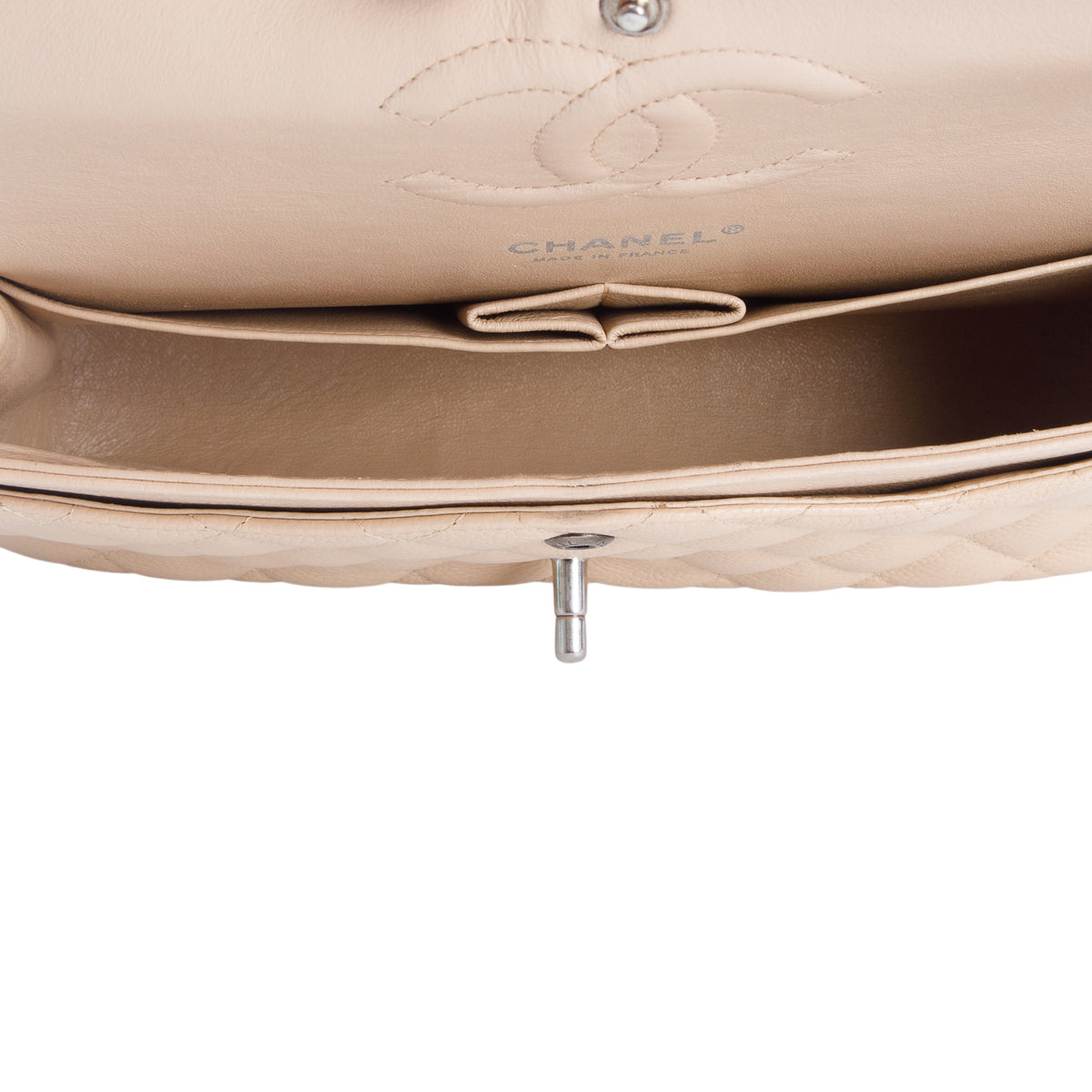 Chanel Beige Caviar Classic Medium Double Flap Bag