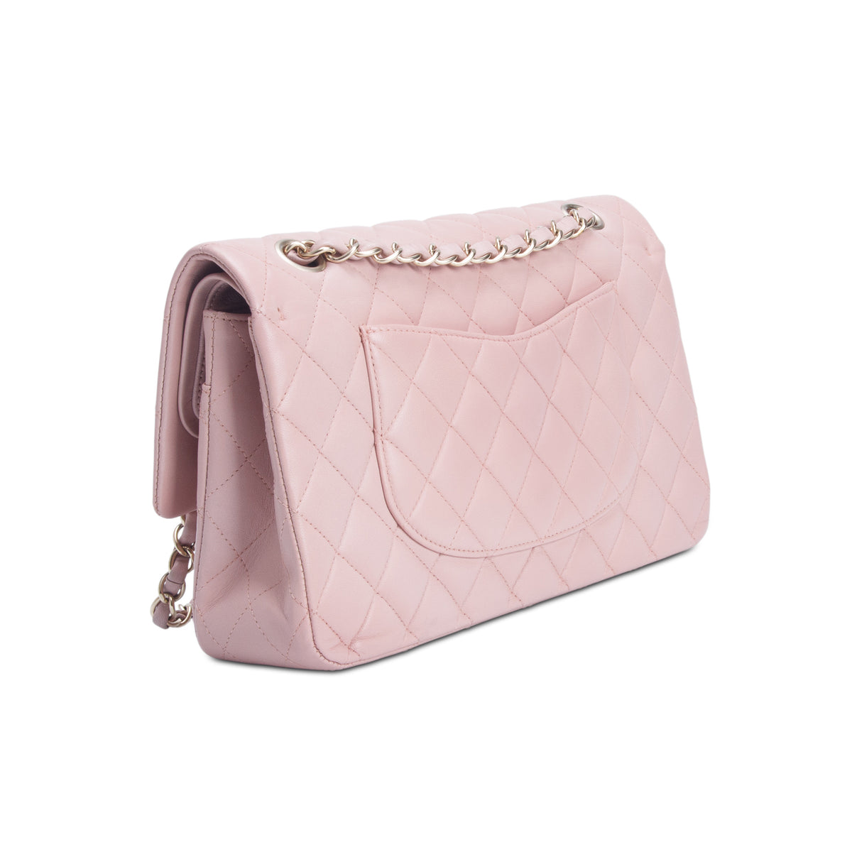 Chanel Pink Quilted Lambskin Leather Classic Medium Double Flap Bag