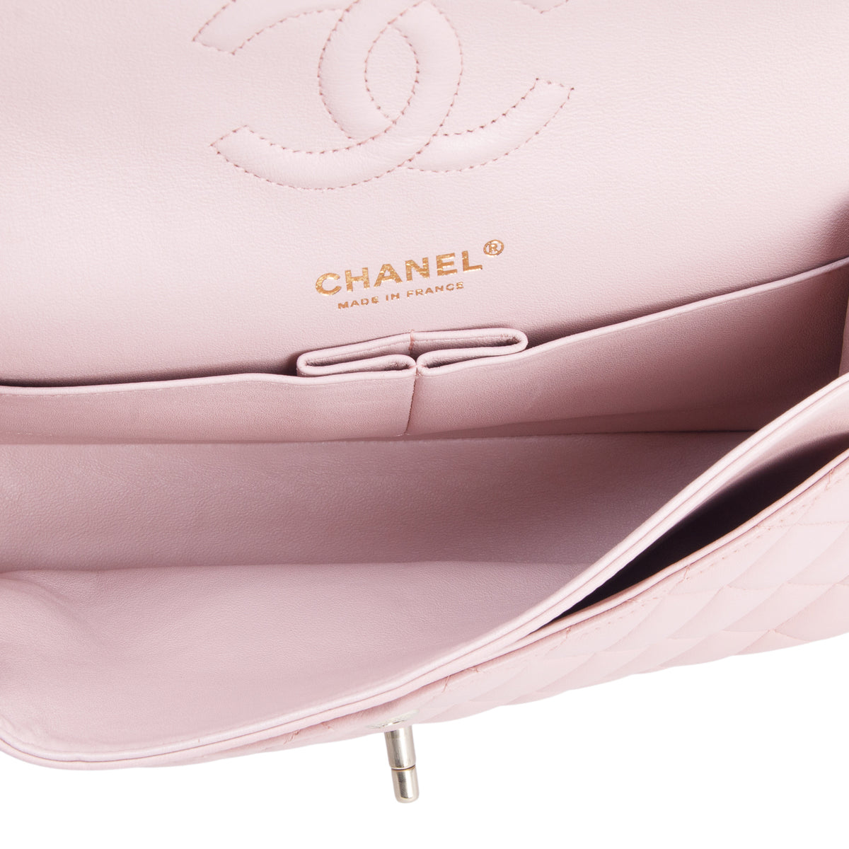 Chanel Pink Quilted Lambskin Leather Classic Medium Double Flap Bag